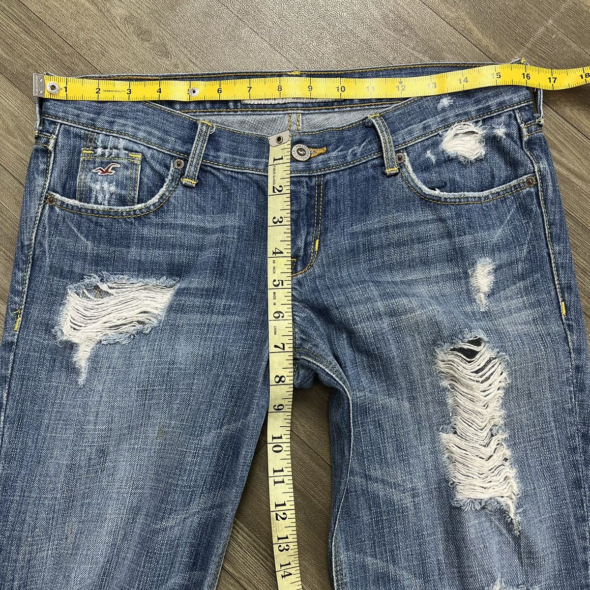 If Six Was Nine 2000s Hollister Distressed Bootcut Lgb Style Flared Jeans Size US 30 / EU 46 - 23 Thumbnail