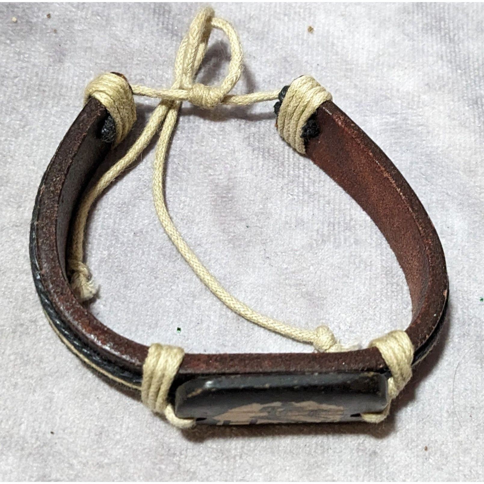 Other Hawaii Leather Cream And Brown Souvenir Bracelet Size ONE SIZE - 5 Thumbnail