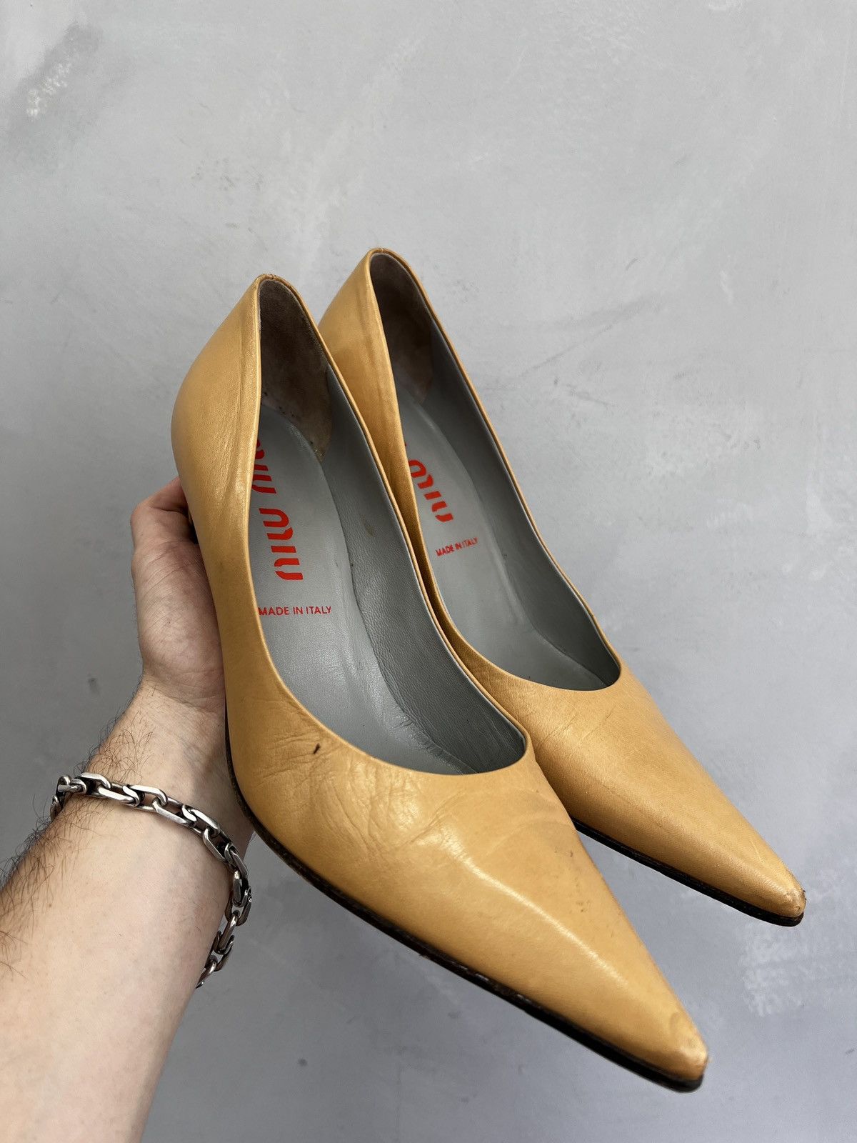 Designer × Miu Miu VINTAGE HYPE HEEL LEATHER MIU MIU SHOES LEATHER Size US 9.5 / IT 39.5 - 8 Thumbnail