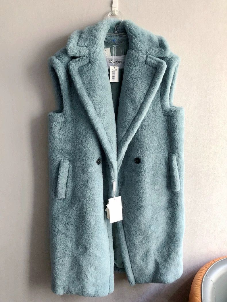Max Mara Max Mara Show Style Teddy Vest Jacket Blue Size XS / US 0-2 / IT 36-38 - 1 Thumbnail