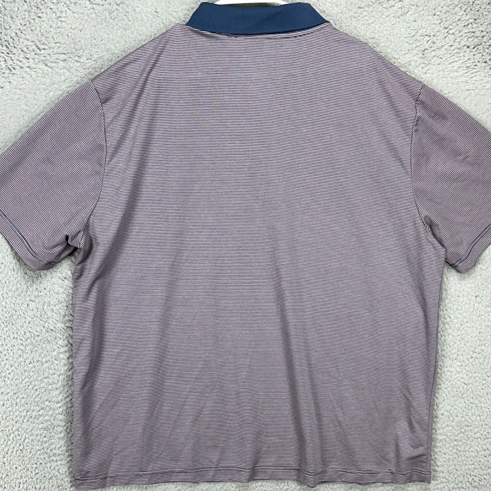 Adidas Adidas Polo Shirt Men Golf 2XL Short Sleeve Striped Hairlines Blue Rugby Stretch Size US XXL / EU 58 / 5 - 3 Thumbnail