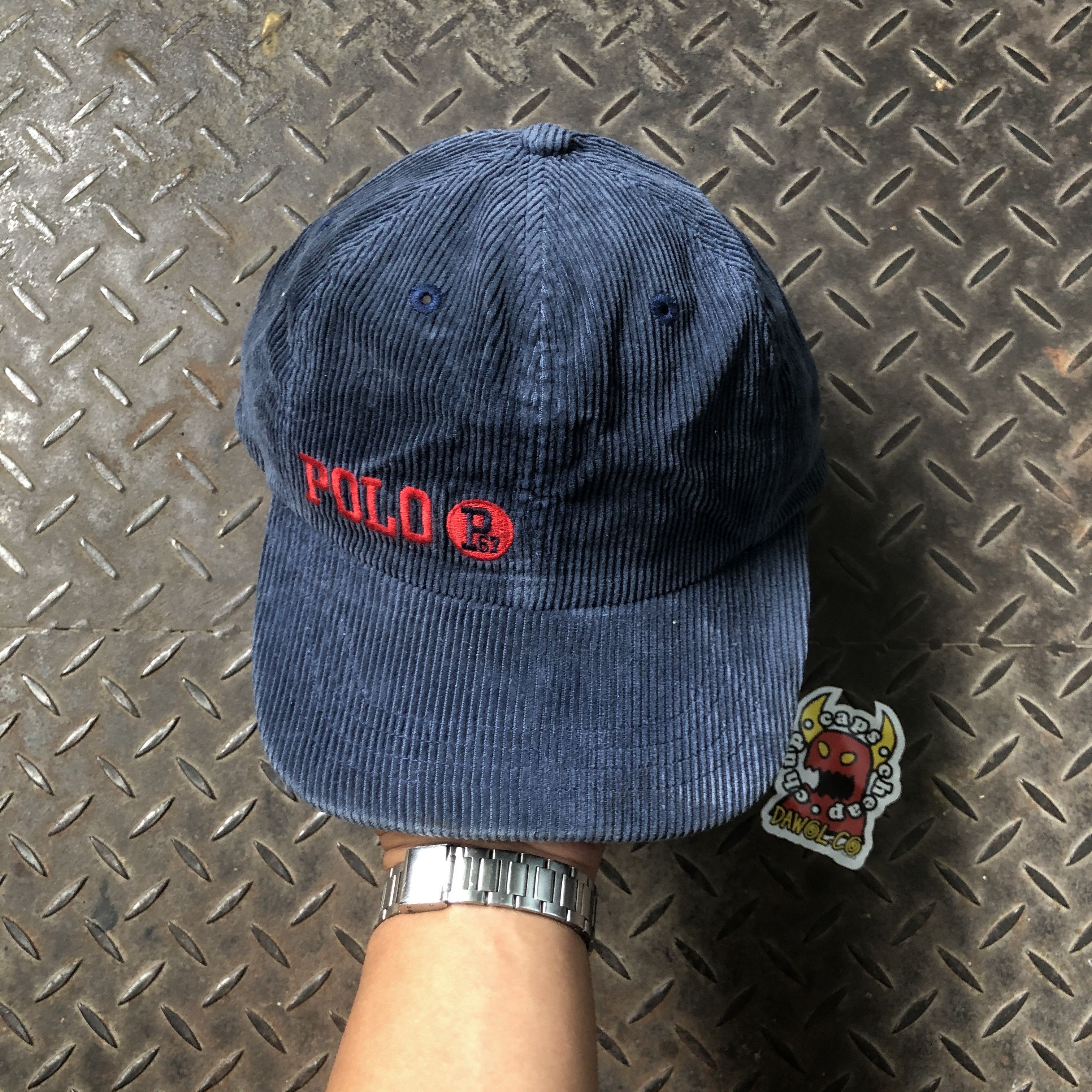 Polo Ralph Lauren 🔥RARE🔥Vintage 80's Polo Ralph Lauren Corduroy Navy Hat Size ONE SIZE - 3 Thumbnail