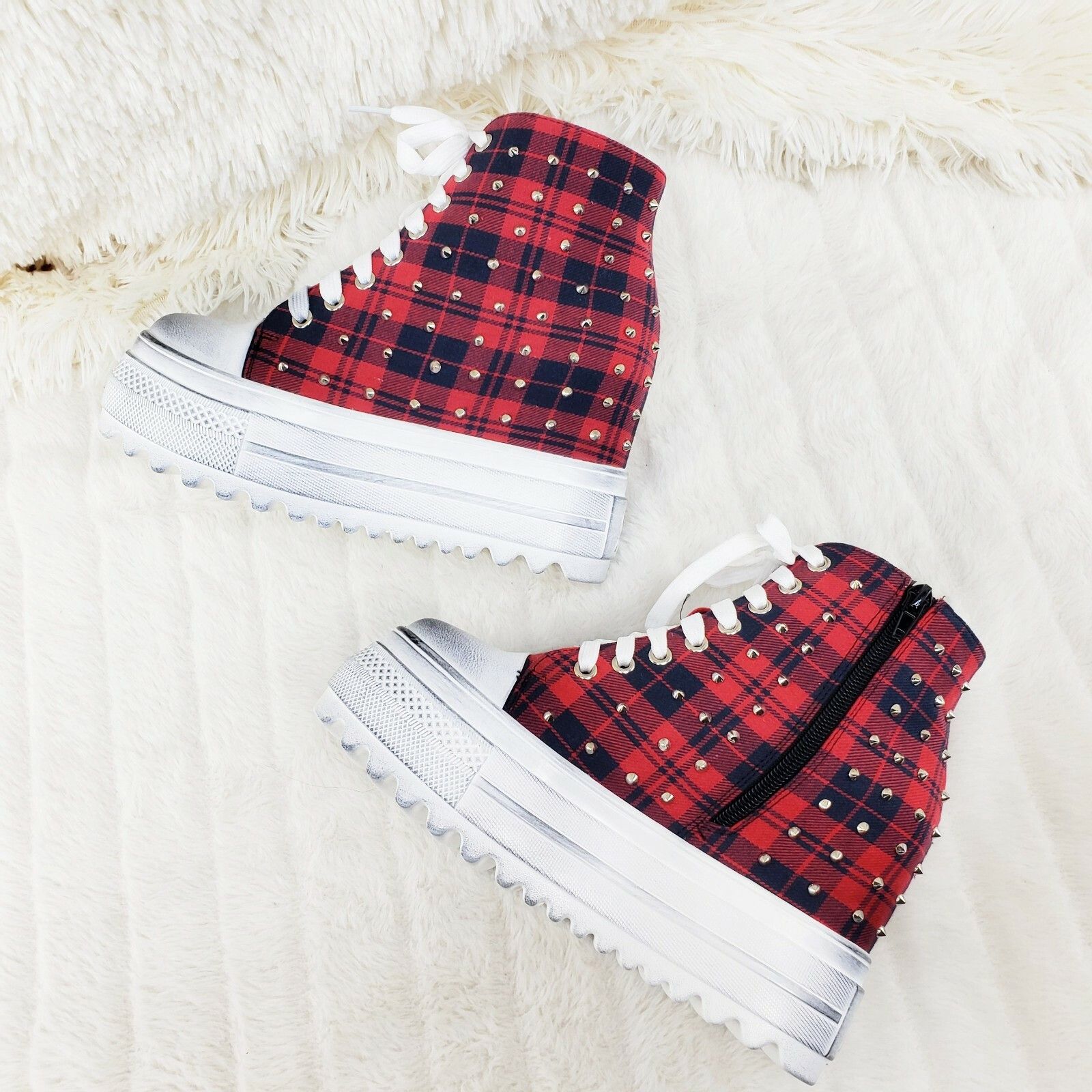 Alexander Wang Wang Cherry Bomb Platform Sneaker Boots Hidden Wedge Red Nav Size US 6.5 / IT 36.5 - 7 Thumbnail