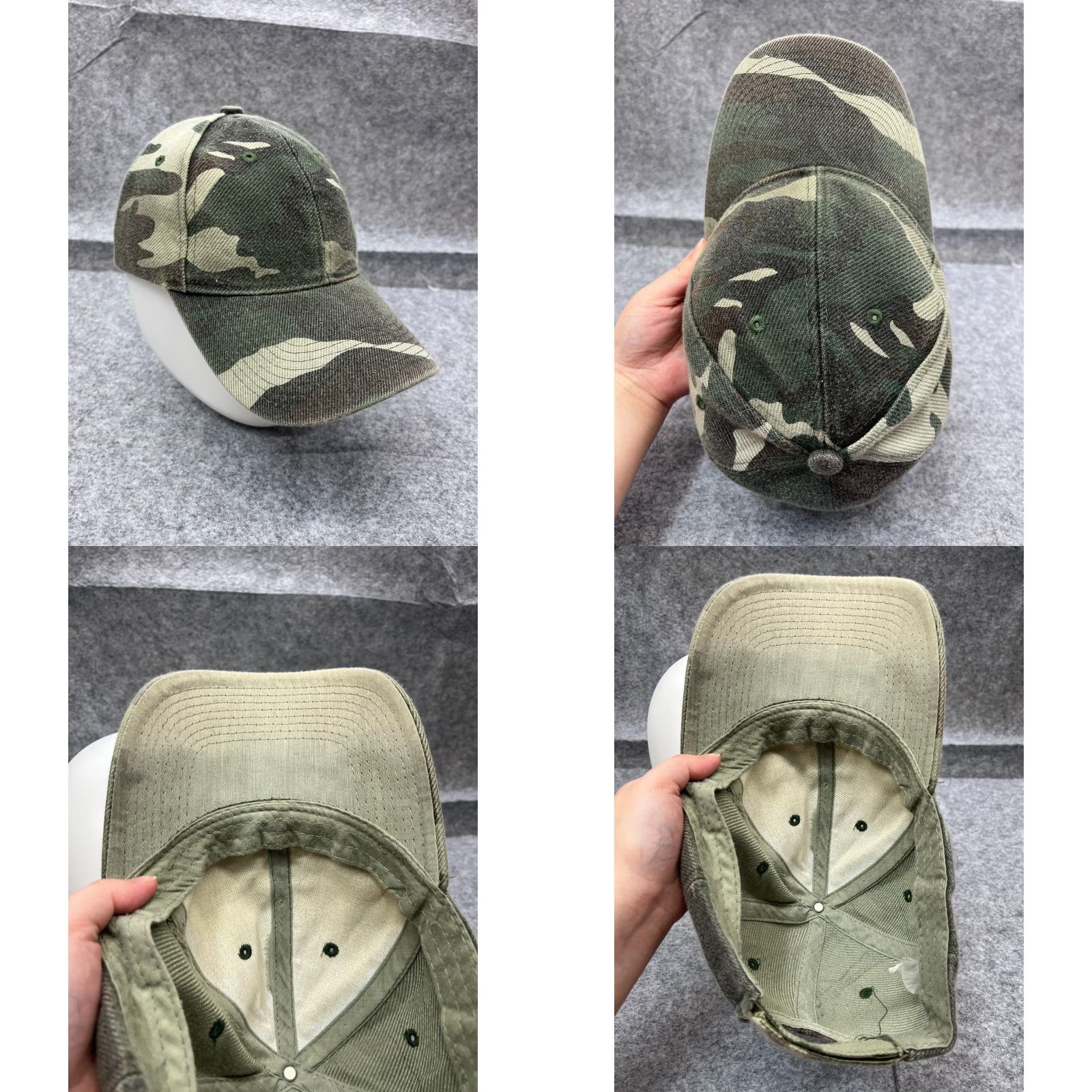 Vintage Green Camo Baseball Cap Adjustable One Size Cotton Outdoor Casual Mens Size ONE SIZE - 8 Thumbnail