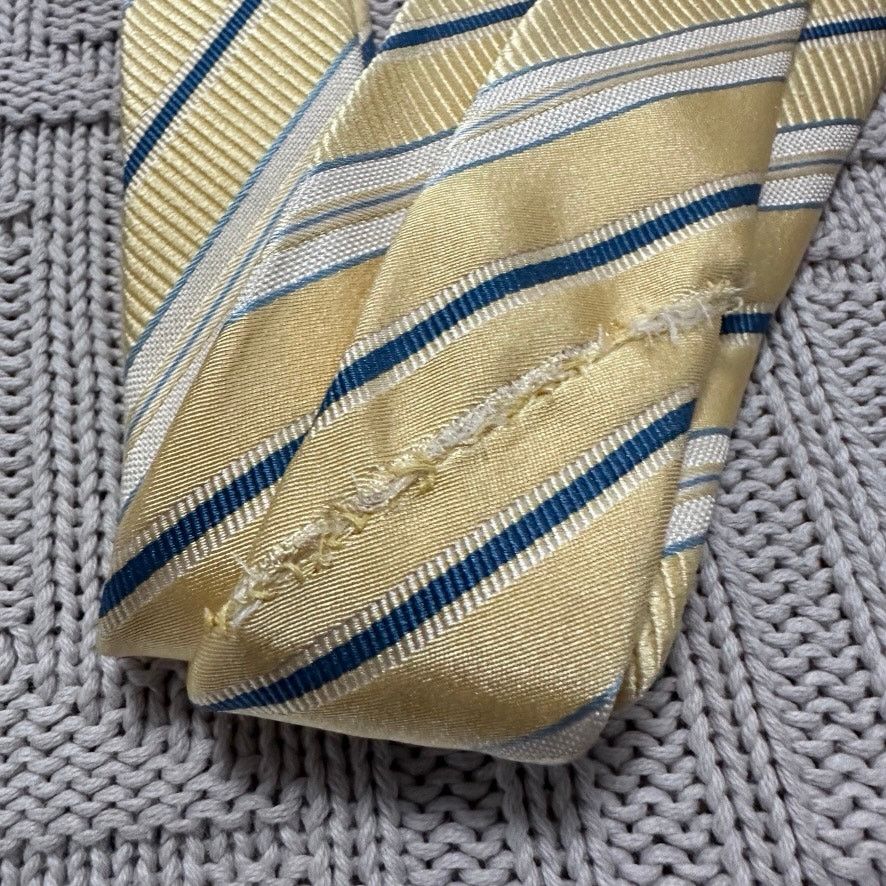 Canali Canali yellow and blue striped silk tie Size ONE SIZE - 2 Thumbnail