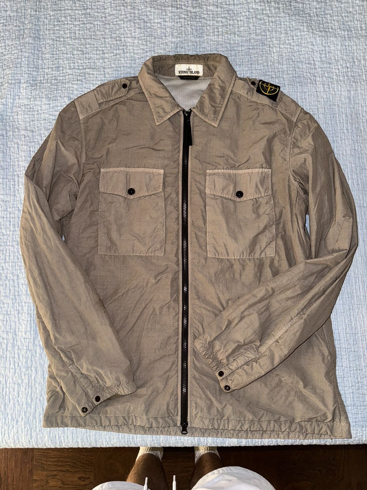 Stone Island Stone Island Overshirt Jacket Nylon Tan Size XL Grailed