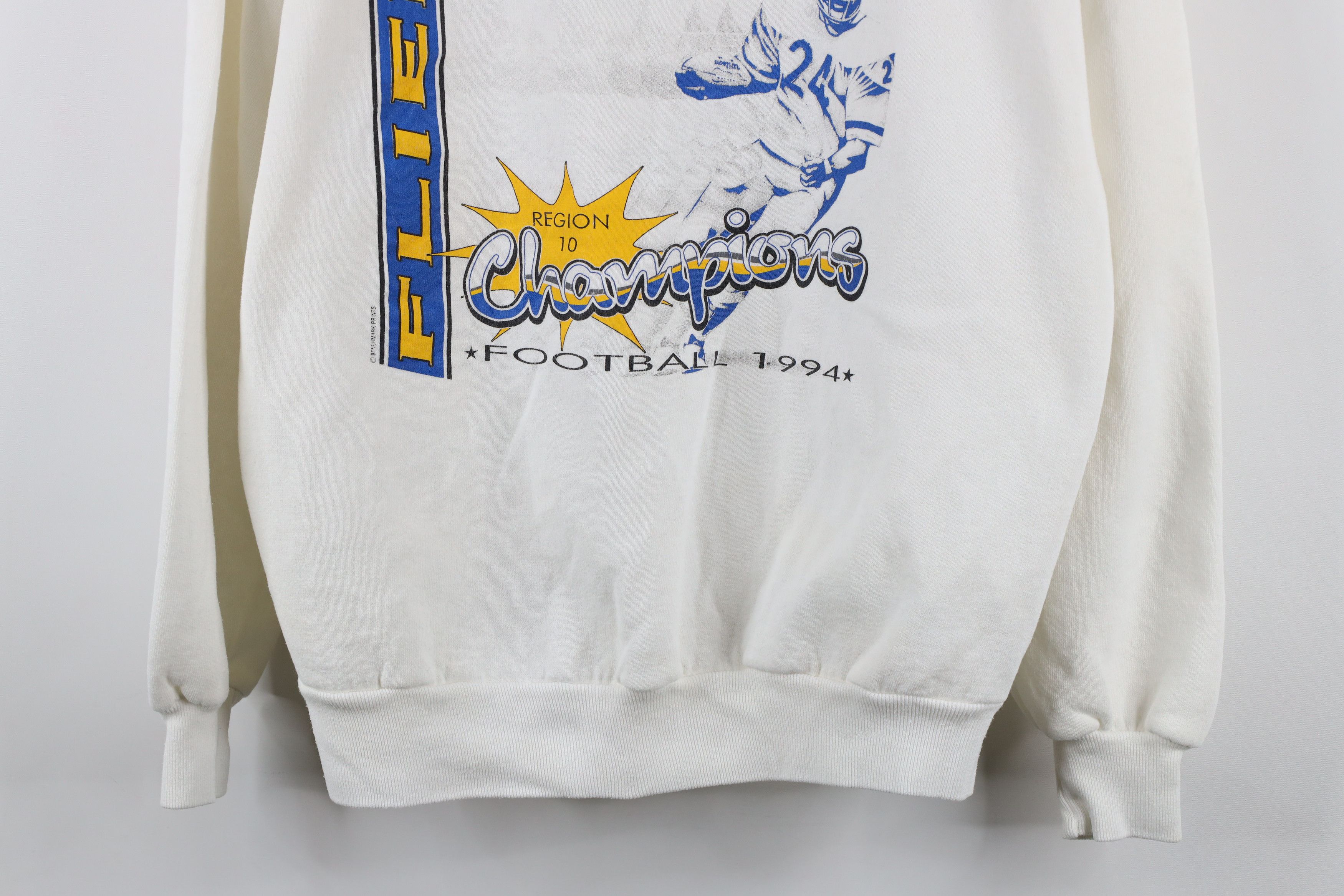 Vintage Vintage 90s Clyde Fliers Football Sweatshirt White USA Size US L / EU 52-54 / 3 - 3 Thumbnail