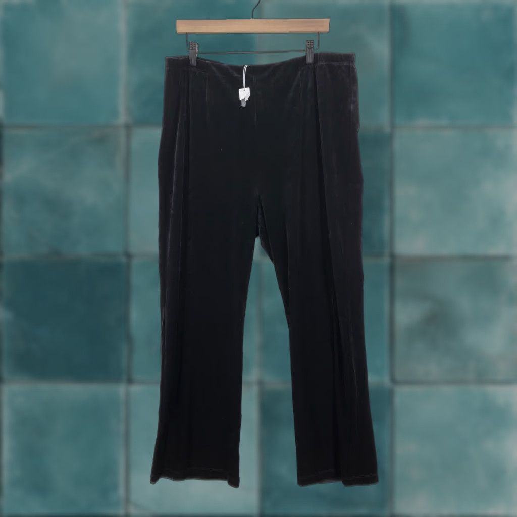 Vintage Chico's Pants Womens XL 3R Black Velvet Velour Pull On Elastic Waist Stretch NWT Size 40" / US 18 - 1 Thumbnail