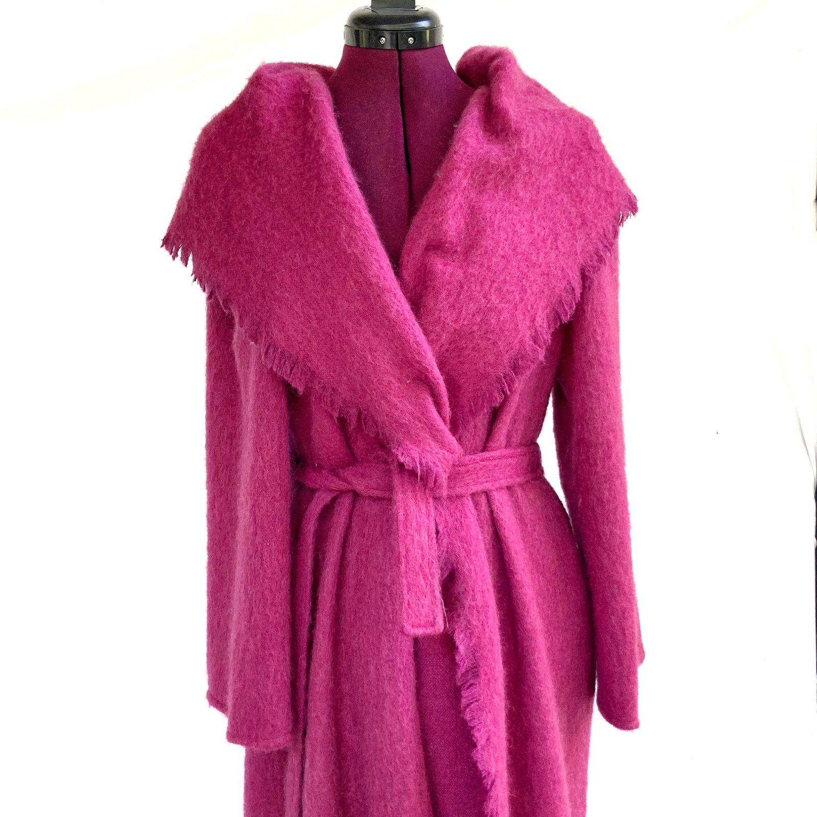 Vintage × Yves Saint Laurent Vintage 70s Giorgio Sant’Angelo Fuchsia Mohair Wrap Coat Size M / US 6-8 / IT 42-44 - 3 Thumbnail