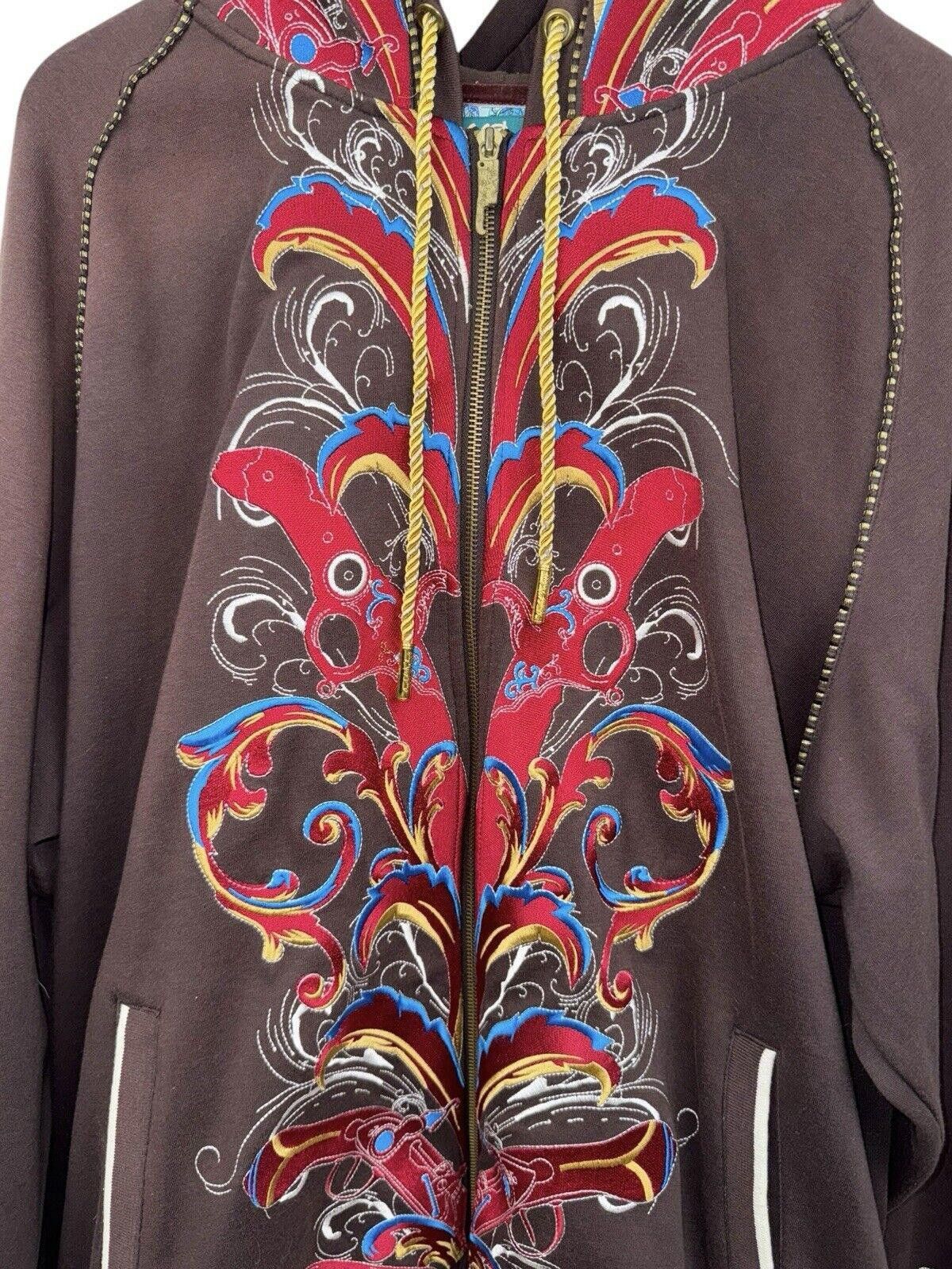 Designer Vintage Artful Dodger Y2K Brown Zip Up Hoodie 4XL Size US 44 / EU 60 - 3 Thumbnail