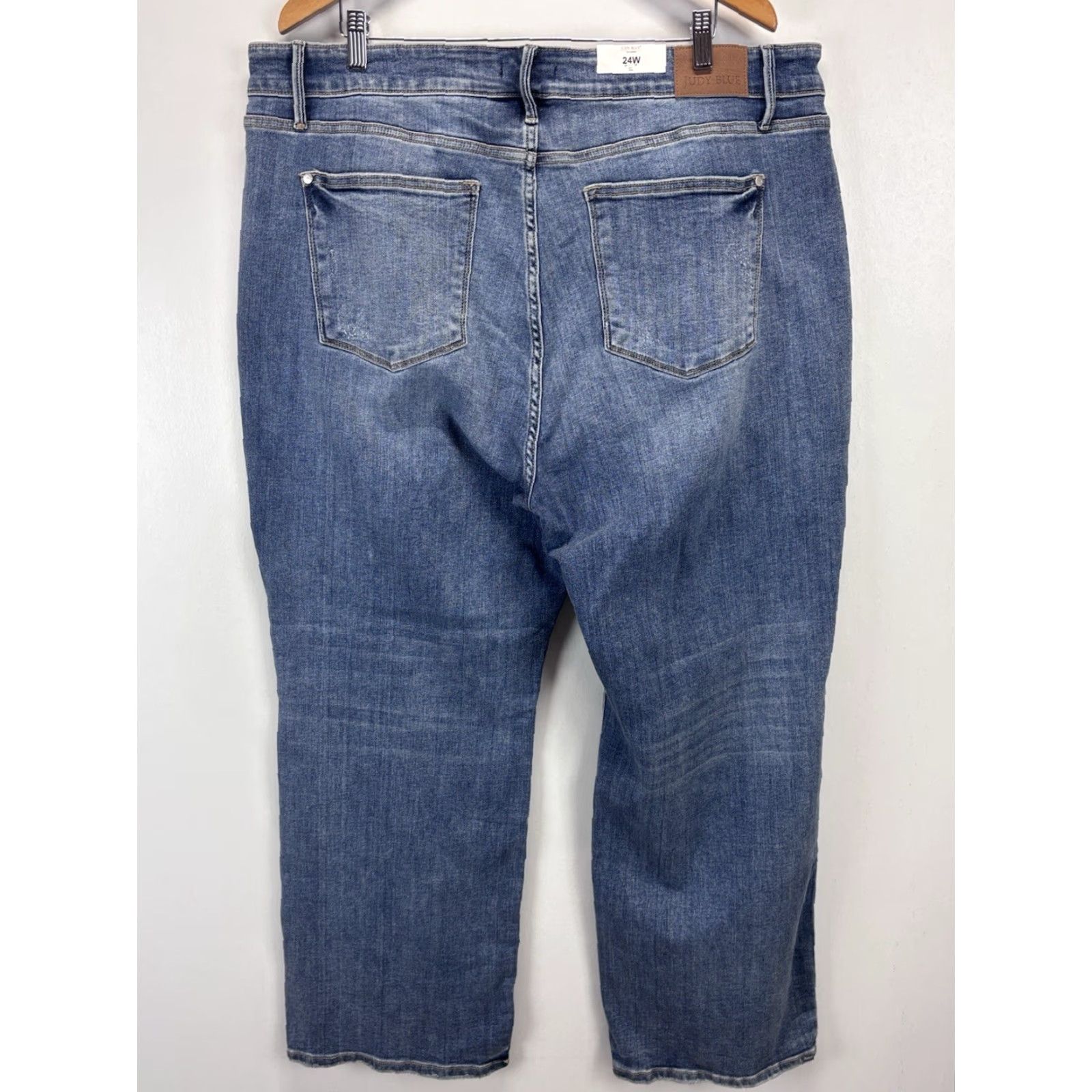 Vintage VINTAGE Judy Blue Jeans Women's Plus Size Mid Rise Wide Leg Denim Sz 24W Medium Wash Women's Size 42" / US 20 - 3 Thumbnail