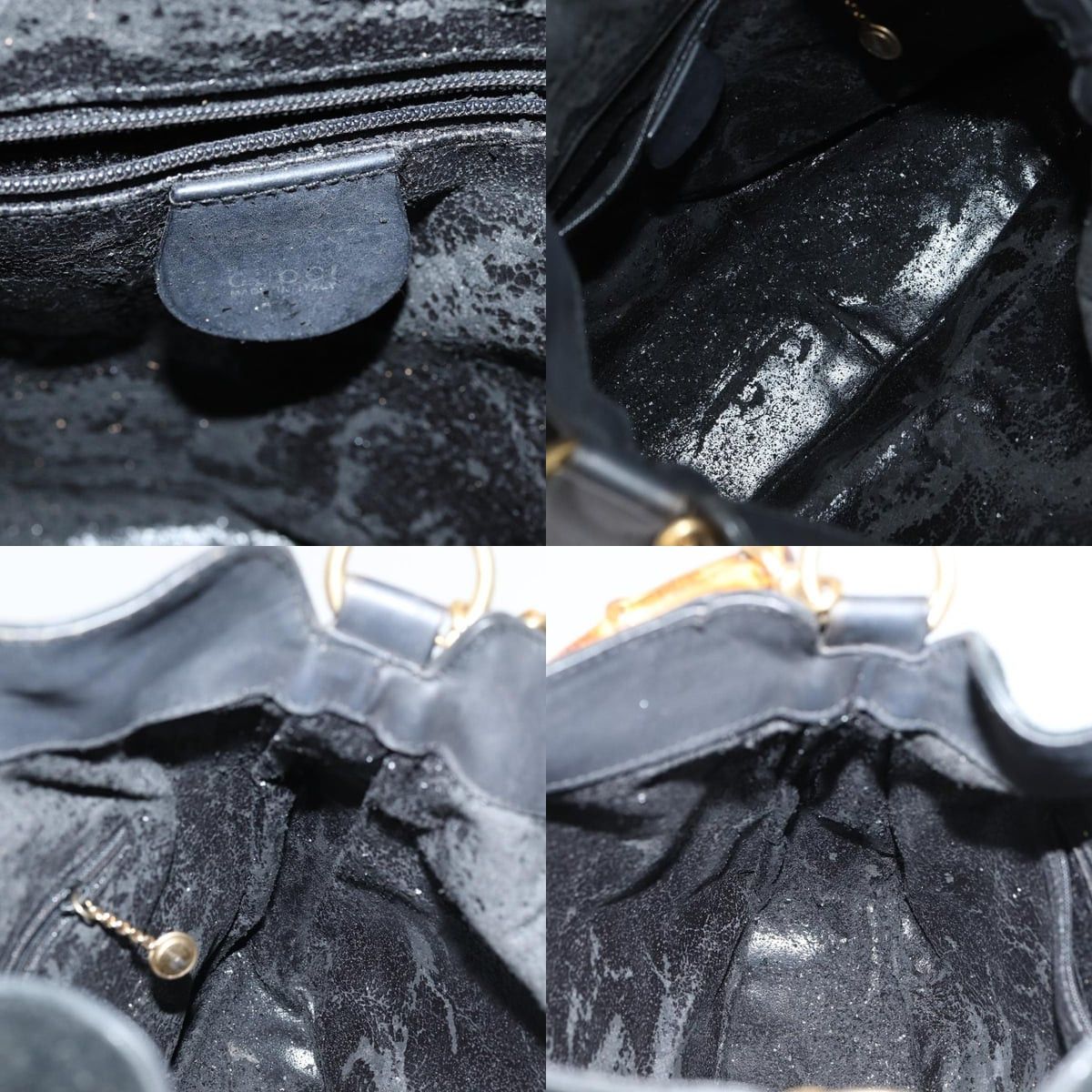 Gucci GUCCI Bamboo Handbag Suede Black Size ONE SIZE - 11 Thumbnail