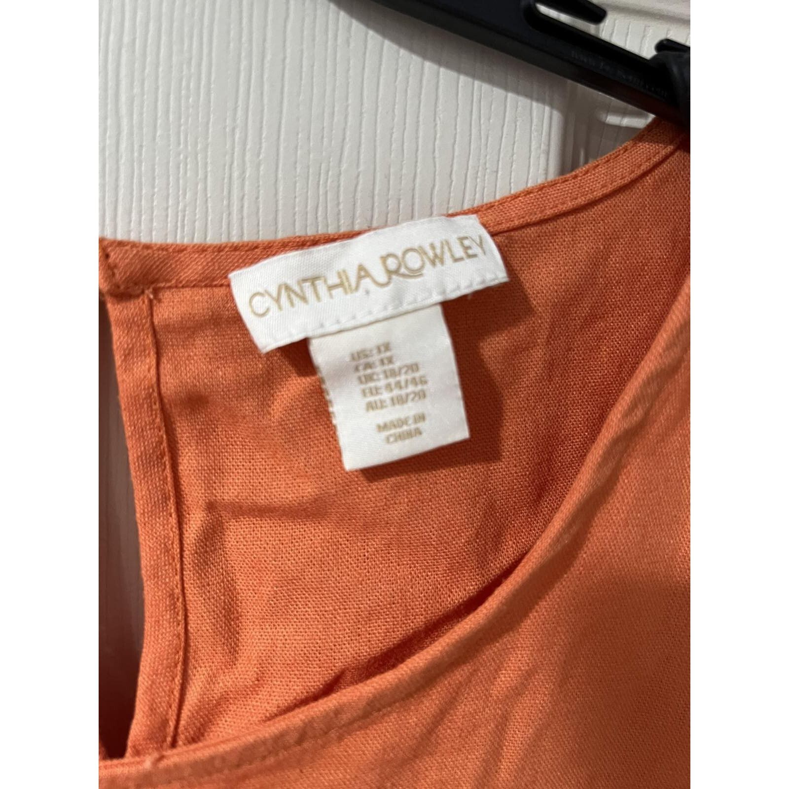 Cynthia Rowley Cynthia Rowley Linen 1X Blouse Top Fall Orange A003291 Size XL / US 12-14 / IT 48-50 - 5 Thumbnail