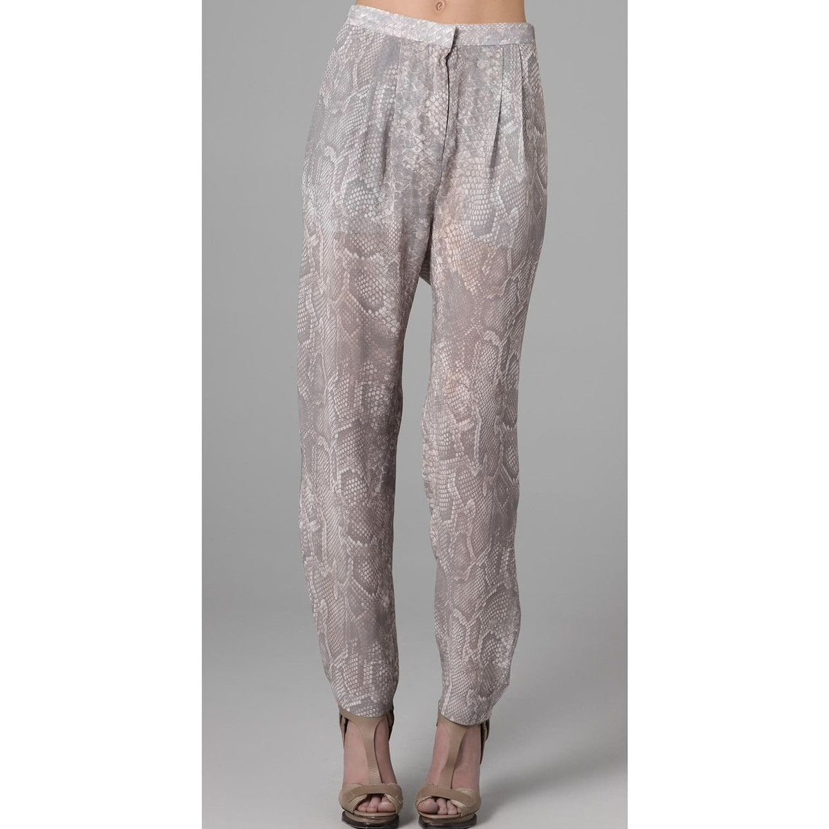 Acne Studios Acne Snake Chiffon Beige Python Print Pants Size 27" / US 4 / IT 40 - 1 Thumbnail