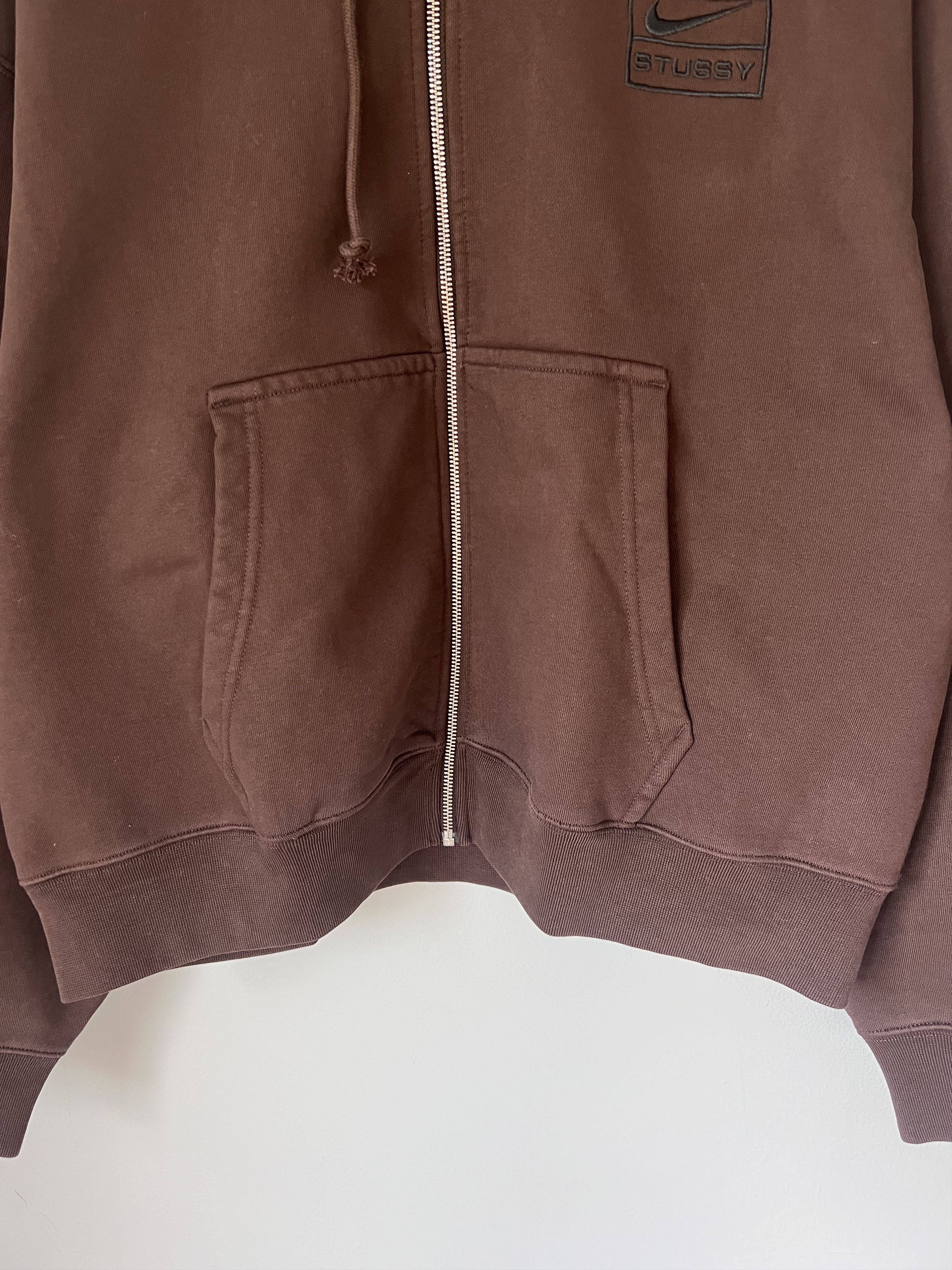 Nike × Stussy Stussy Nike Stone Washed Fleece Zip Sweatshirt in Brown Size US M / EU 48-50 / 2 - 3 Thumbnail