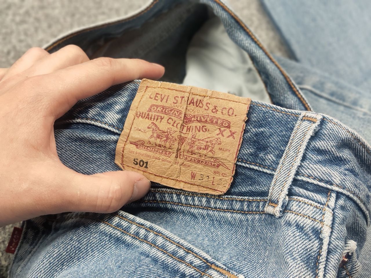 Levi's Vintage 90's Levi’s 501 Sashiko Logo Jeans Japan watanabe Size US 33 - 16 Thumbnail