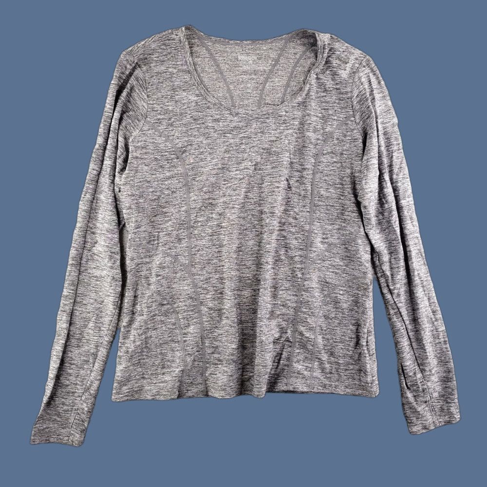 Reebok Reebok Performance Shirt Women's XL gray Running Scoop Neck Athletic Long Sleeve Shirt Size XL / US 12-14 / IT 48-50 - 1 Thumbnail