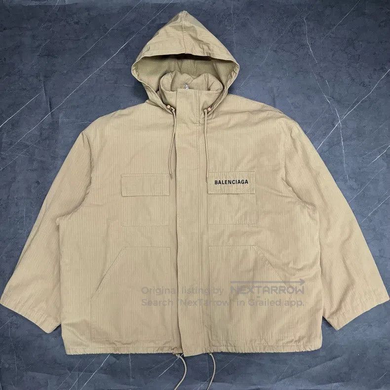 Balenciaga Balenciaga Recycled Khaki Cotton Jacket Size US S / EU 44-46 / 1 - 1 Thumbnail