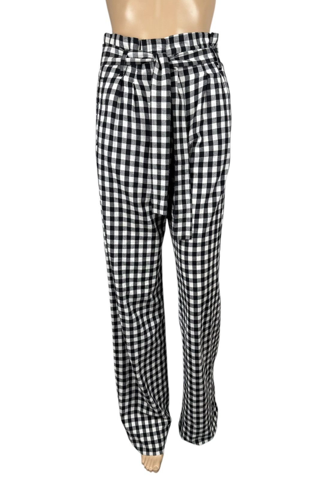 Sezane Sezane Plaid Pattern Cotton Pants Belted Wide Leg size 34 Size 25" / US 0 / IT 36 - 2 Thumbnail