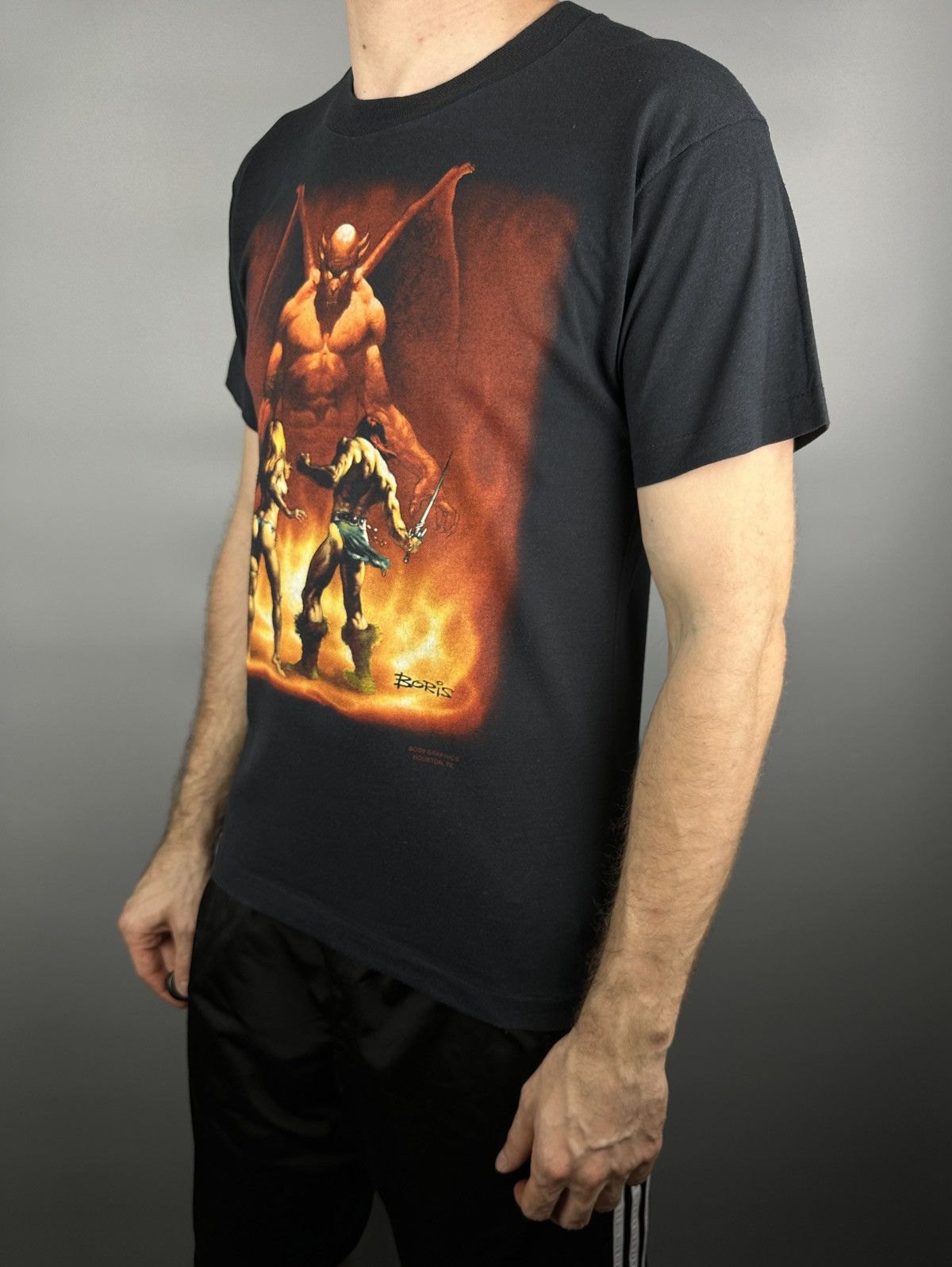 Vintage 80s Vintage Boris Vallejo Demon Devil Art Fantasy T Shirt Size US M / EU 48-50 / 2 - 13 Thumbnail