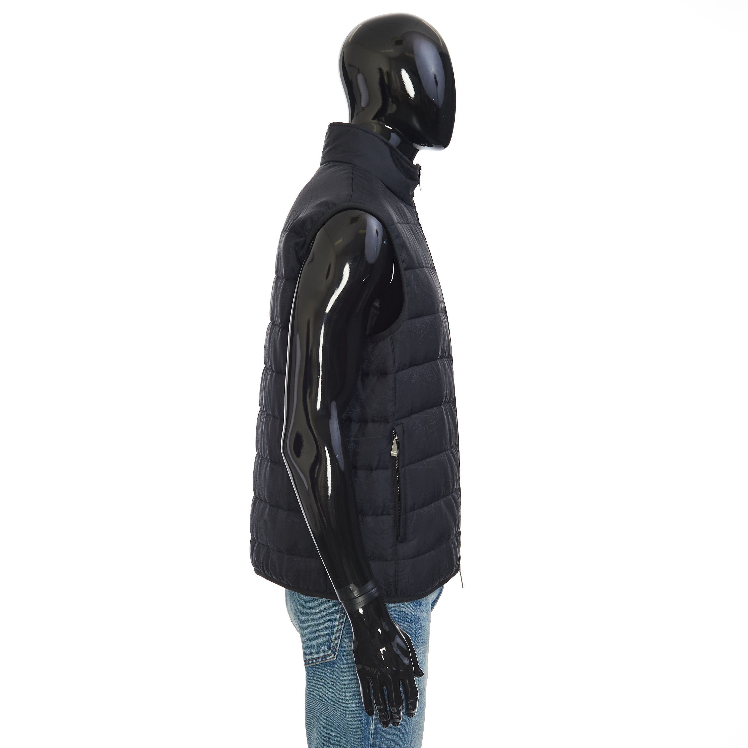 Berluti Gilet / Bodywarmer In Black Quilted Scritto Jacquard Nylon Size US M / EU 48-50 / 2 - 8 Thumbnail