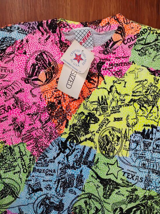 Other NWT Vintage Neon Americana Wild West Map AOP T-Shirt Size US XL / EU 56 / 4 - 1 Thumbnail