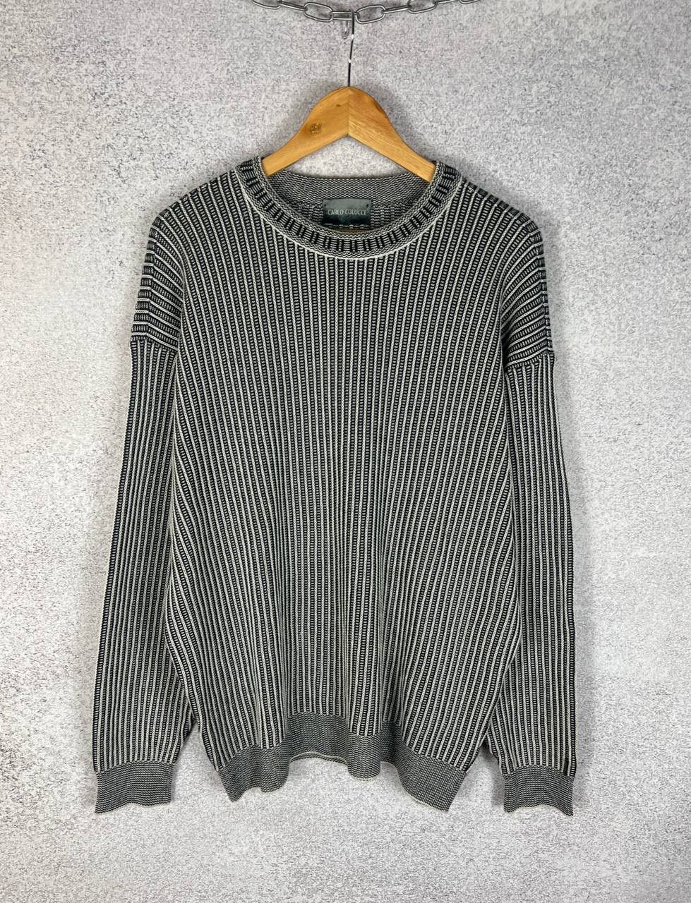 Carlo Colucci Vintage Carlo Colucci Structure Ribbed Knit Sweater Y2K Size US L / EU 52-54 / 3 - 1 Thumbnail