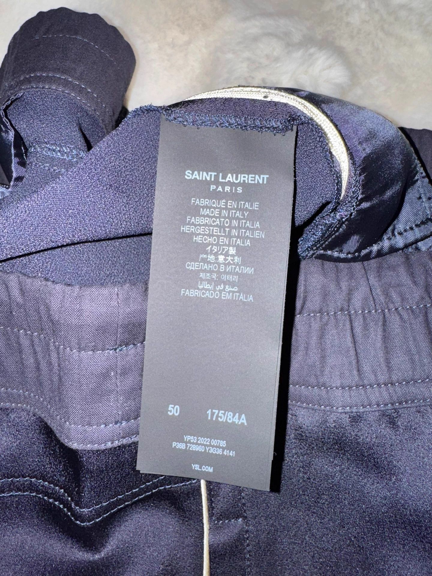 Yves Saint Laurent YSL Satin Navy Blue Chinos 50 Size US 34 / EU 50 - 4 Thumbnail