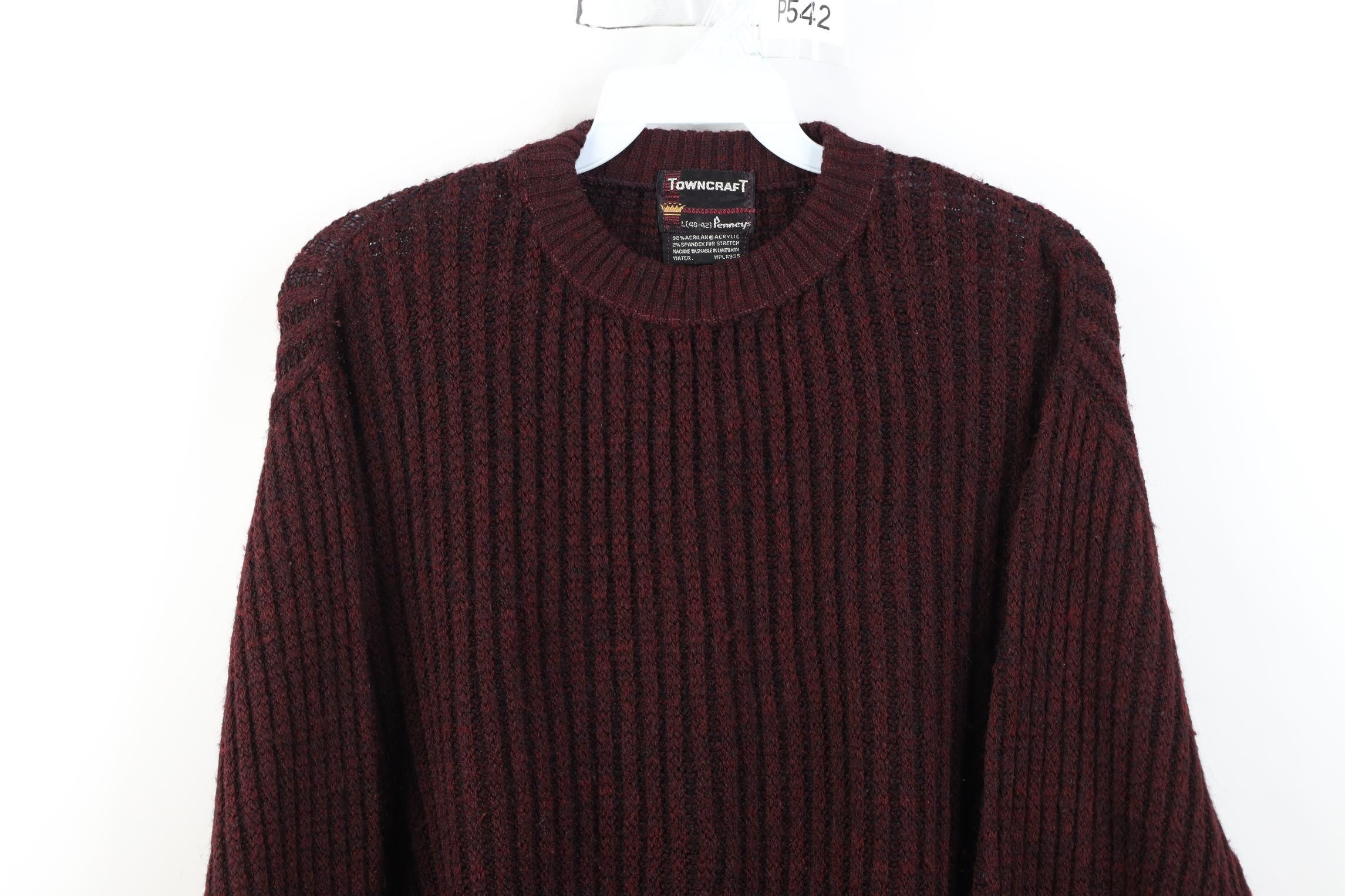 Vintage Vintage 60s Penneys Fit Chunky Ribbed Knit Sweater USA Red Size US L / EU 52-54 / 3 - 2 Thumbnail