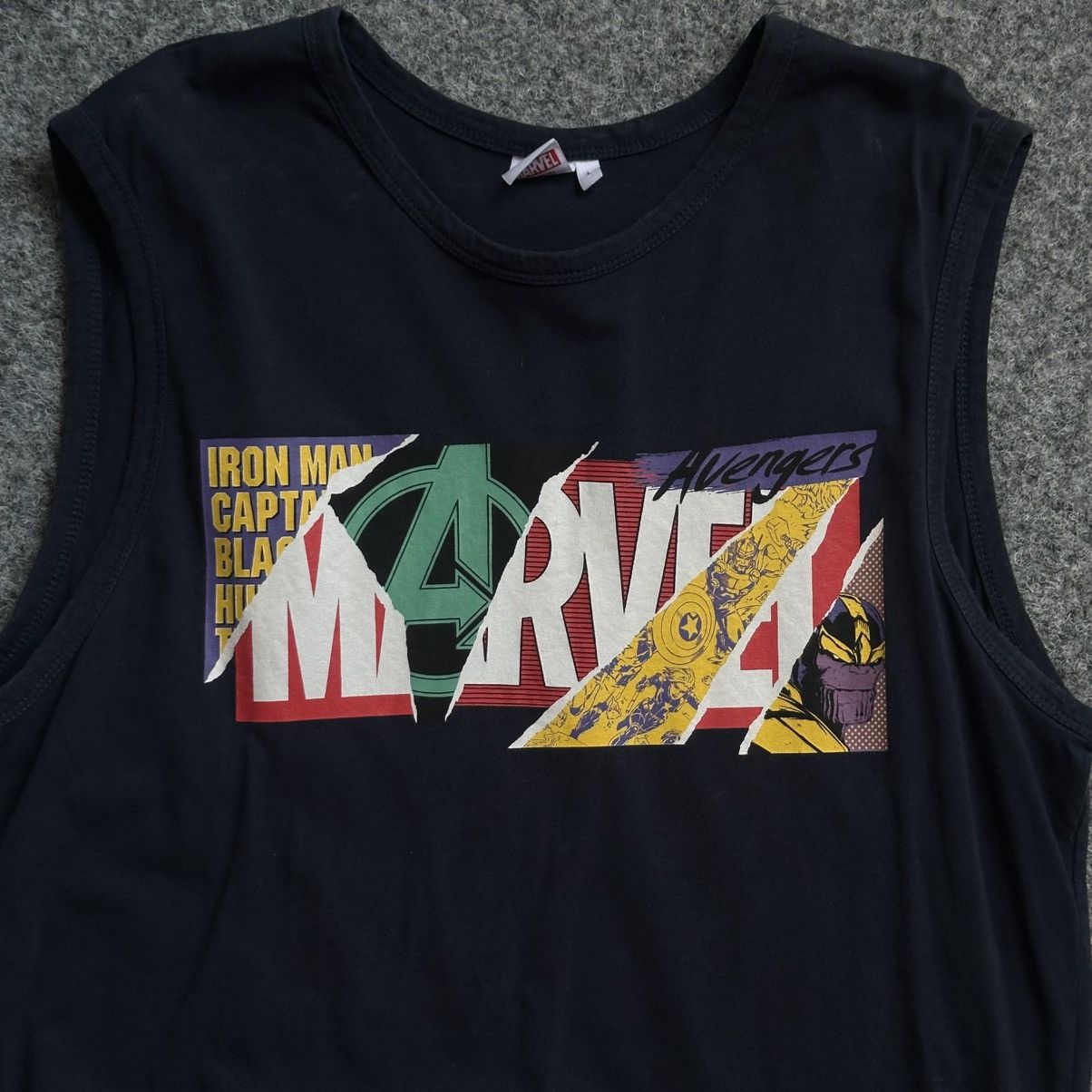 Marvel Comics VTG Marvel Comics Tank Top Sleeves Big Logo Dark Blue Size L Size US L / EU 52-54 / 3 - 7 Thumbnail