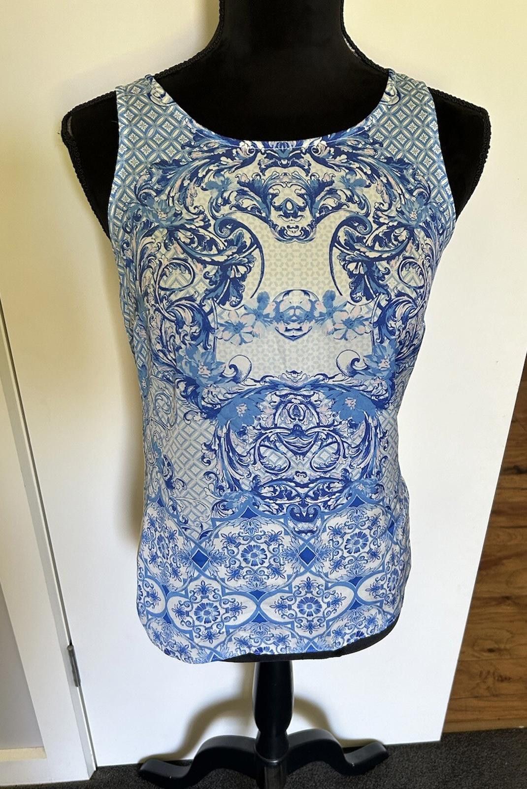 Other Forever New Blue Print Tank Singlet Top - Size 6 (004) Size XS / US 0-2 / IT 36-38 - 1 Thumbnail