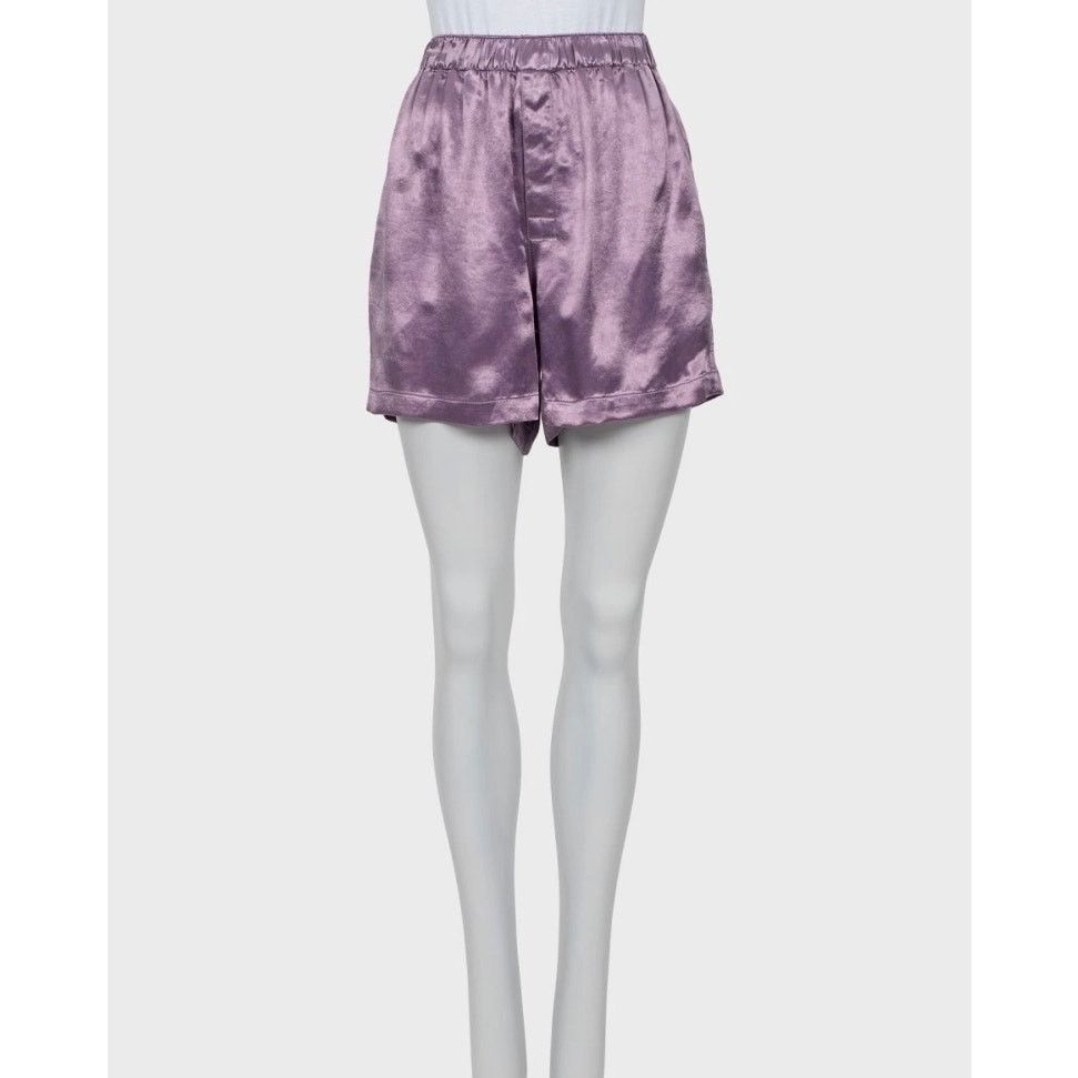 Bottega Veneta Bottega Veneta Purple Cupro Shorts & Blouse Set IT42 Size M / US 6-8 / IT 42-44 - 4 Thumbnail