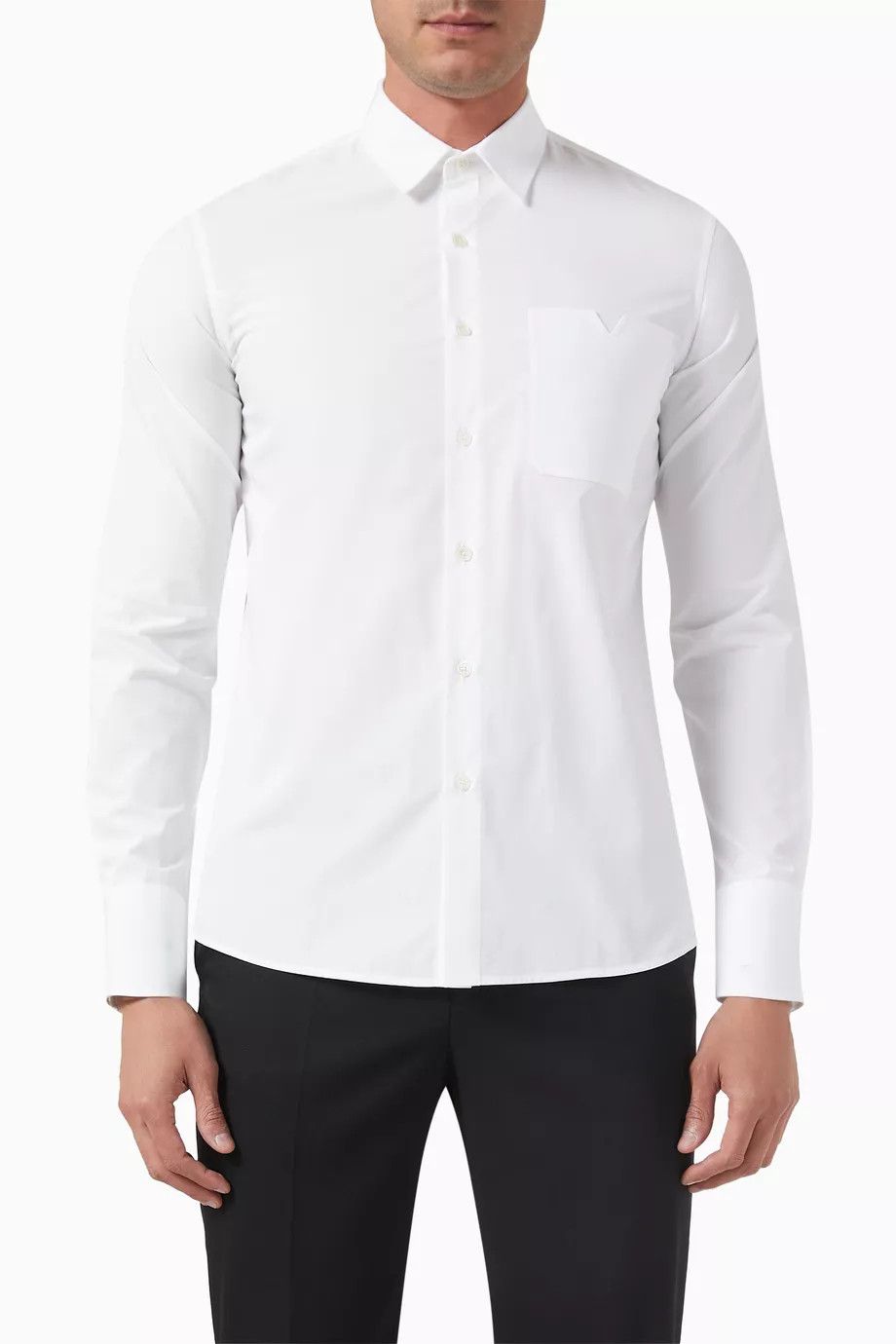 Valentino o1y0525 Logo Solid Color Shirt in White Size US S / EU 44-46 / 1 - 1 Thumbnail