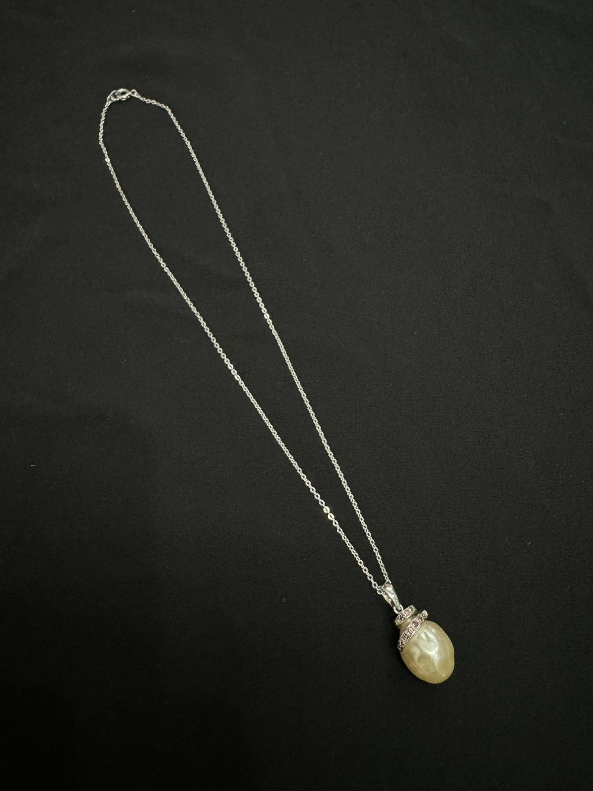 Jewelry × Vintage NATURAL PEARL RUBY STERLING SILVER NECKLACE Size ONE SIZE - 3 Thumbnail