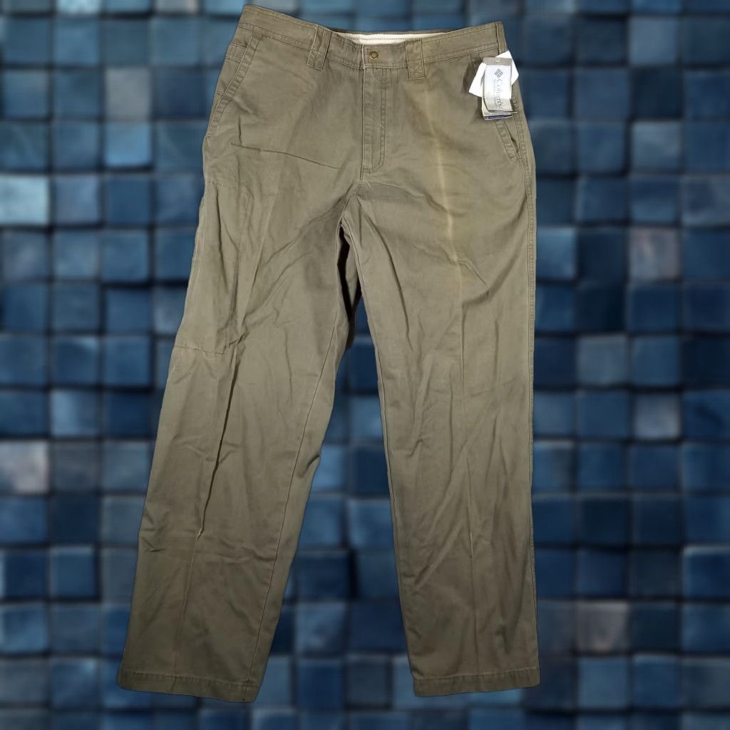 Vintage Columbia GPS Pants Chino Cotton 36x32 Peatmoss Green Mens Size US 36 / EU 52 - 1 Thumbnail