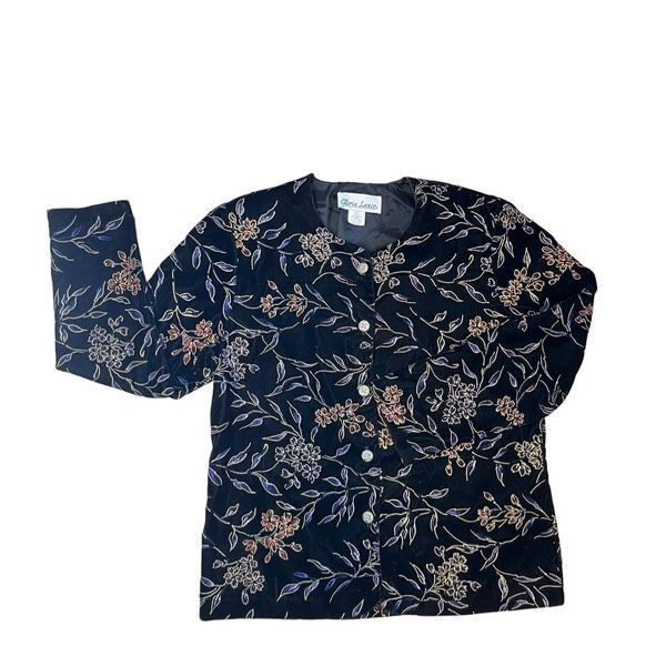 Vintage Vintage Gloria Lance black velvet embossed floral vintage ja Size M / US 6-8 / IT 42-44 - 2 Thumbnail