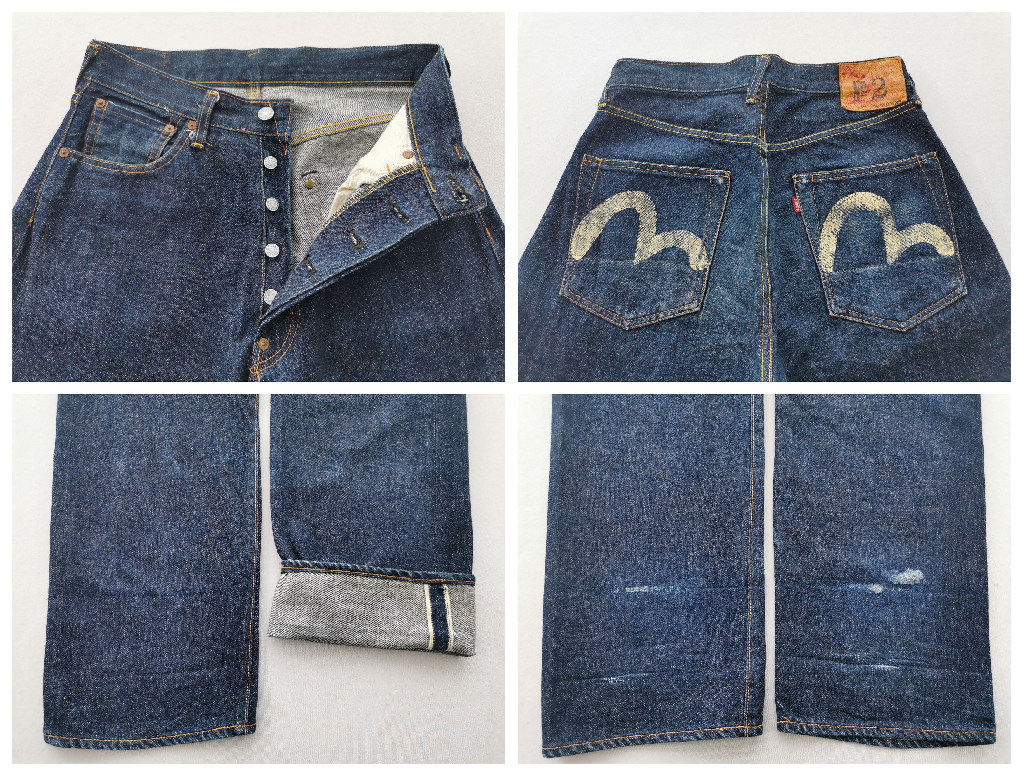 Vintage 90s Evis Lot 2601 Selvedge Seagull Denim Size 29