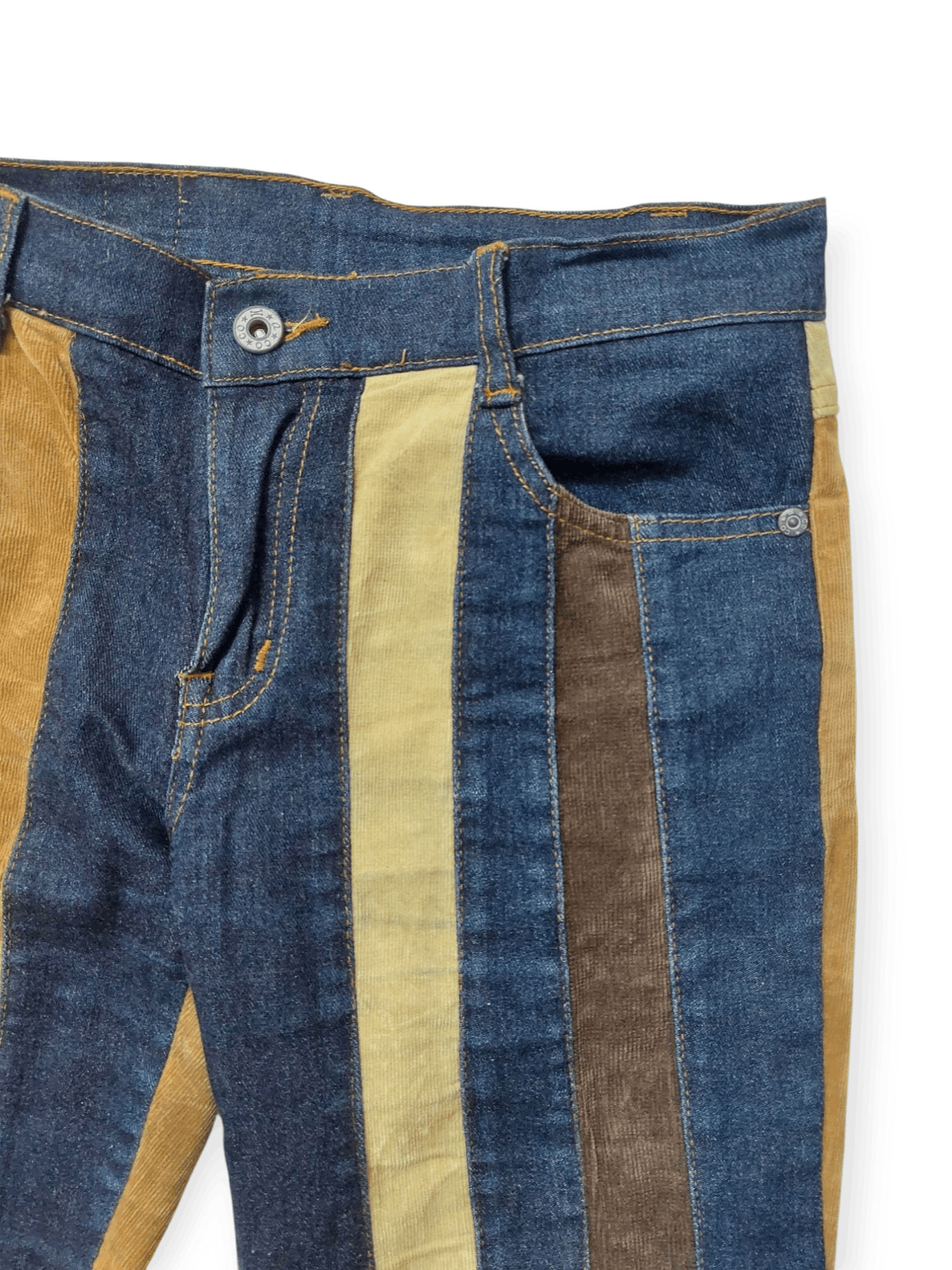 Vintage 🔥Super Flare Japan A.CO.CO Multi Stripe Jeans Size 26" / US 2 / IT 38 - 6 Thumbnail