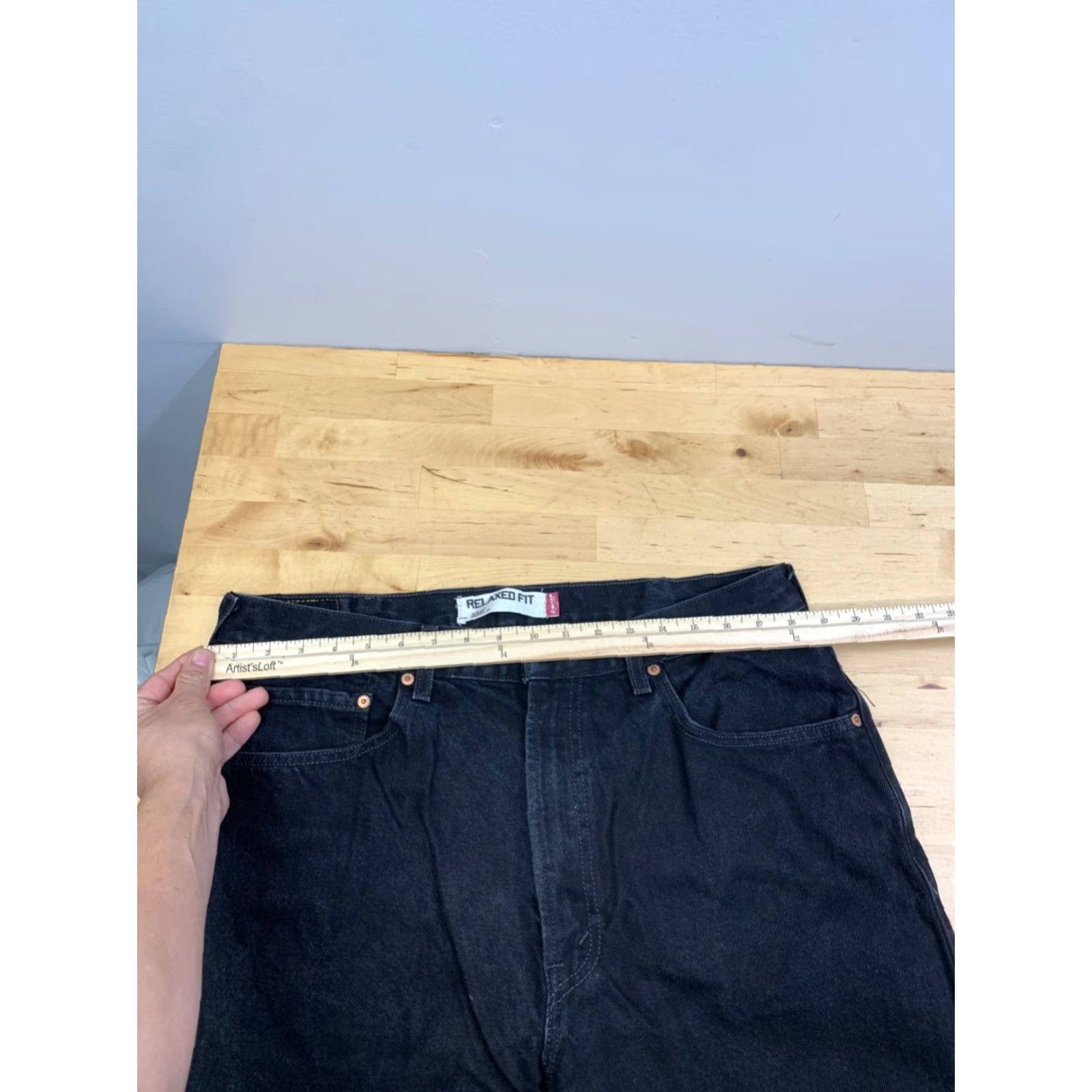 Levi's Levi's 550 Relaxed Fit Denim Jeans Mens 38x32 Black 5-Pocket Design Straight Casual Vintage No N/A Size US 38 / EU 54 - 5 Thumbnail