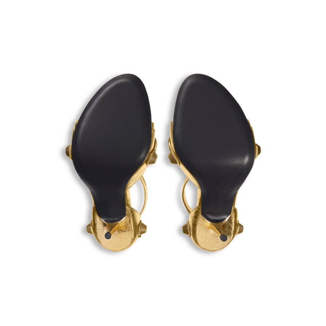 Balenciaga o1w1db10625 Cagole 110mm Sandals Metallized in Gold Size US 6 / IT 36 - 7 Thumbnail