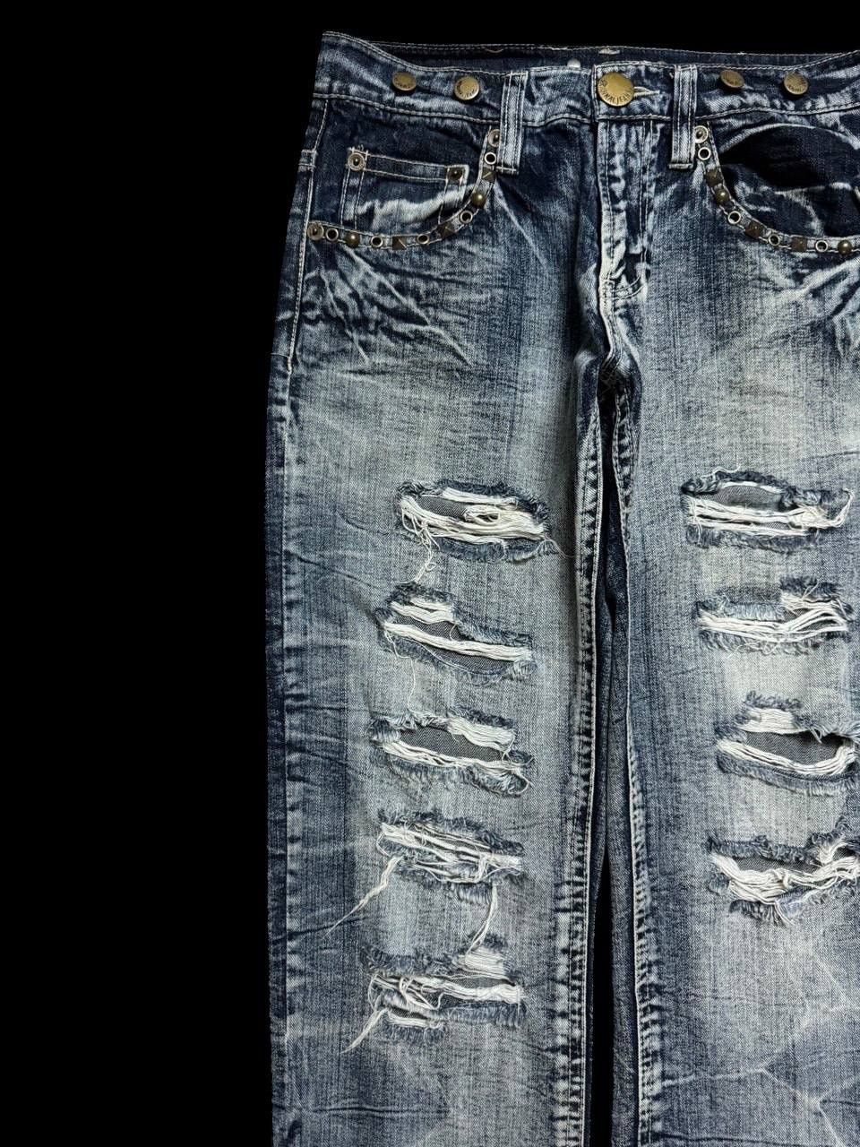 Seditionaries INSANE PUNK JEAN Japanese Washed Whisker Studded Distressed Size US 29 - 4 Thumbnail