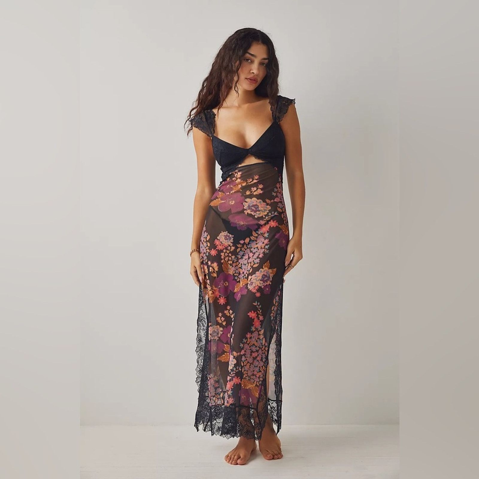 Free People 🎉LAST CHANCE🎉Free People Suddenly Fine Maxi Slip Black Size S / US 4 / IT 40 - 2 Thumbnail