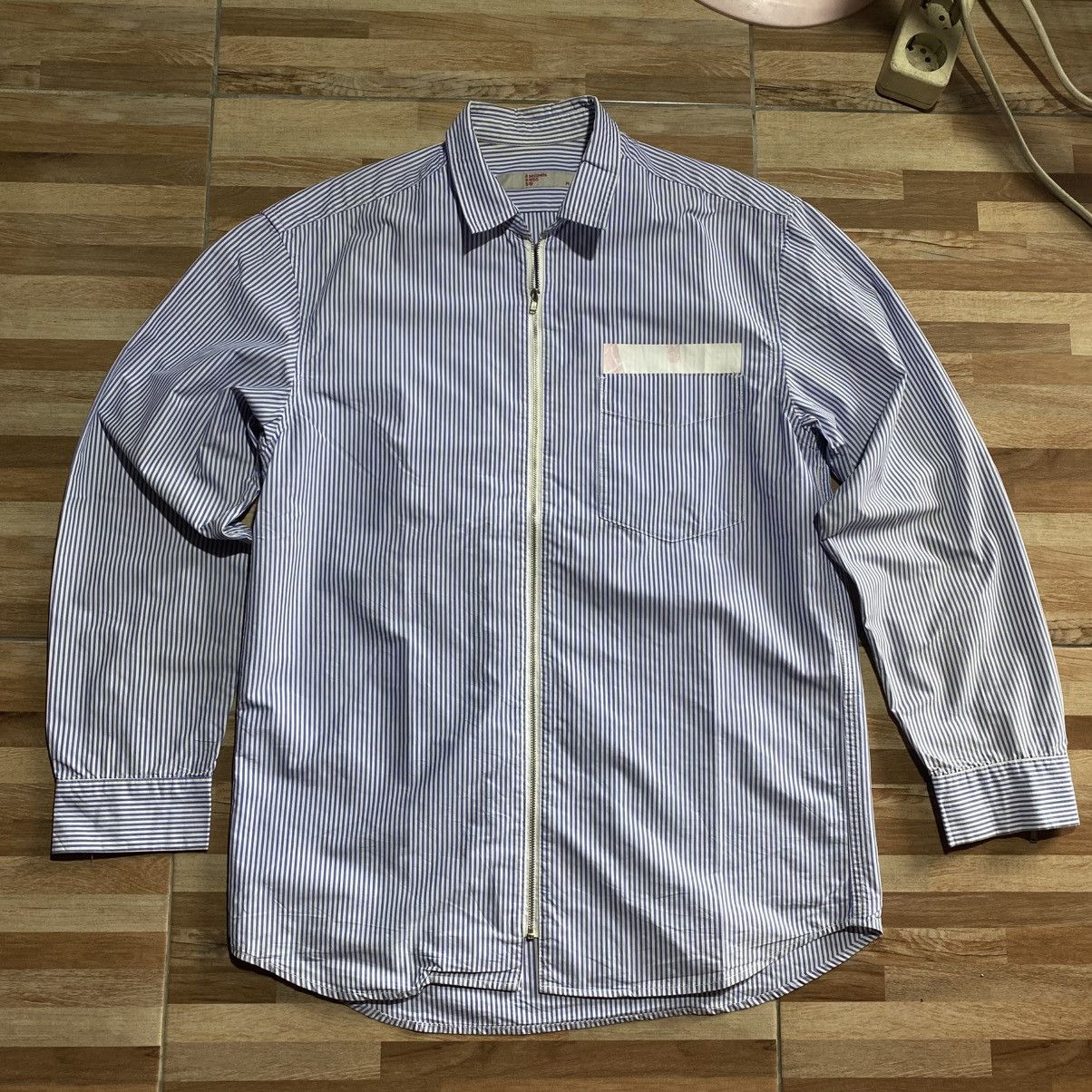 Japanese Brand 8Second City Boys Stripe Zip L/S Shirt Size US M / EU 48-50 / 2 - 1 Thumbnail