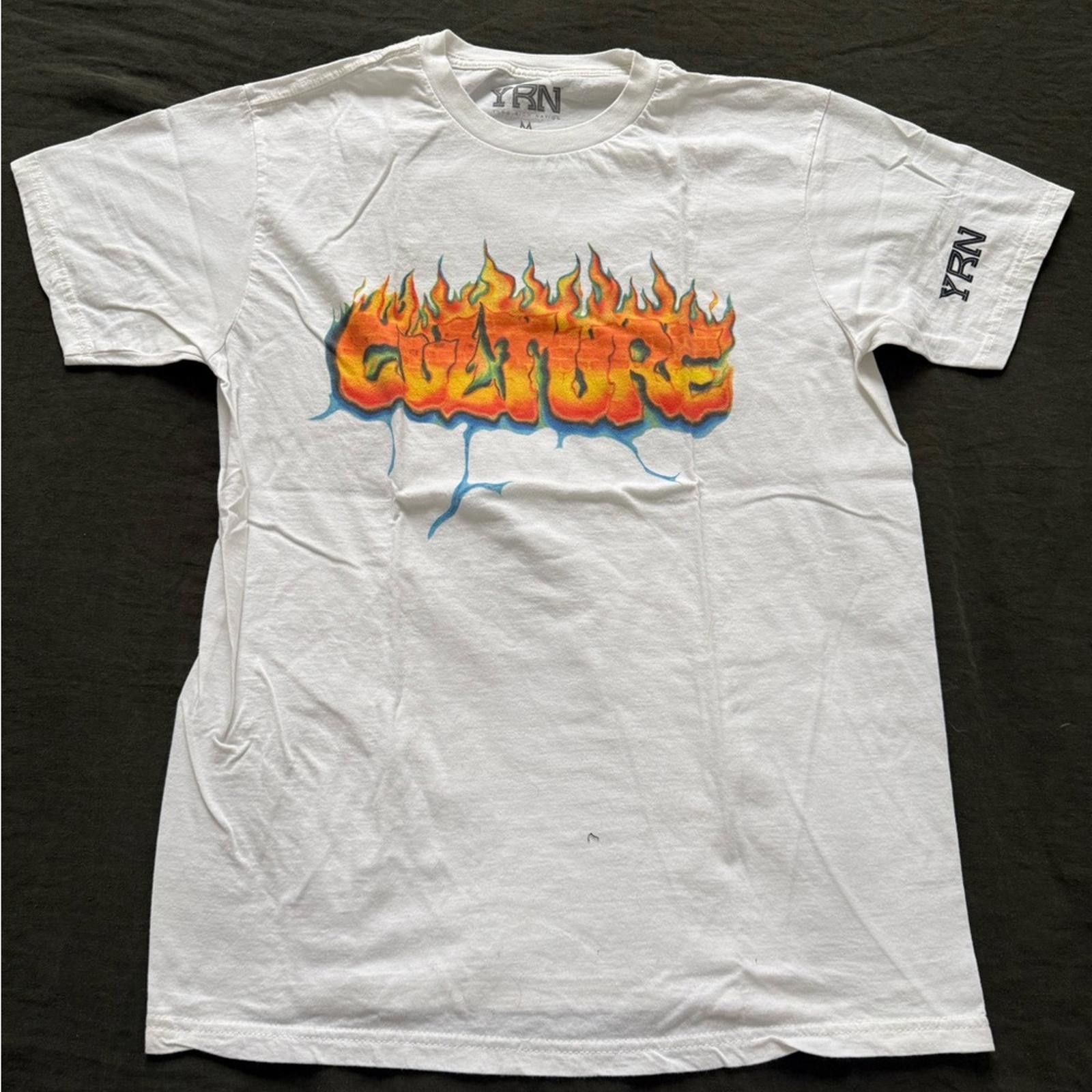 Other White Graphic T-Shirt with Flame Design Size US M / EU 48-50 / 2 - 1 Thumbnail