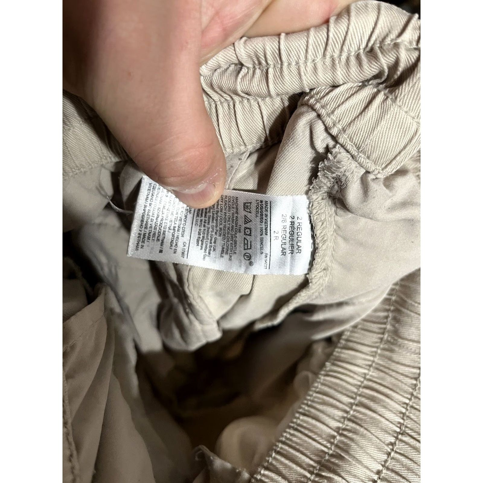 Gap Gap Beige Tencel Elastic Waist Loose Fit Pants, Womens, Size 2, Regular, Straight Leg, Drawstring Zip Closure, Bloomer Style, Solid, Vintage/Pre-owned Size 26" / US 2 / IT 38 - 6 Thumbnail