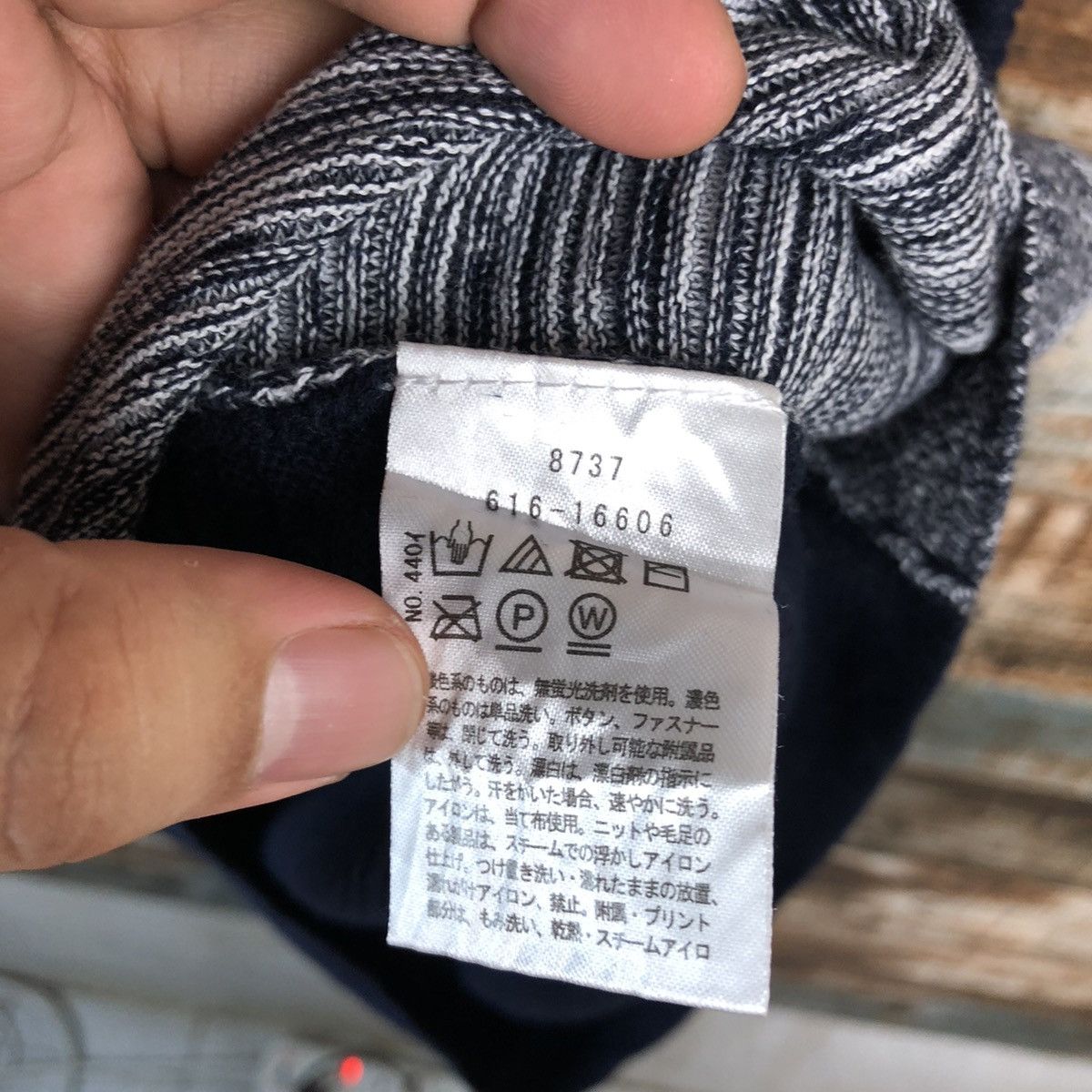 Homespun Knitwear × Japanese Brand The TK Shop Grey patchwork design Knitwear #A1540 Size US M / EU 48-50 / 2 - 11 Thumbnail