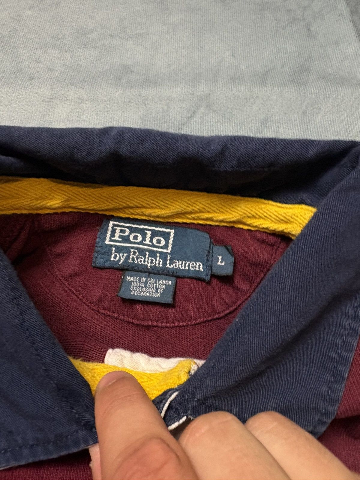 Polo Ralph Lauren × Vintage Ralph Lauren Big Pony Rugby Shirt Maroon / Yellow – Size L Size US L / EU 52-54 / 3 - 3 Thumbnail