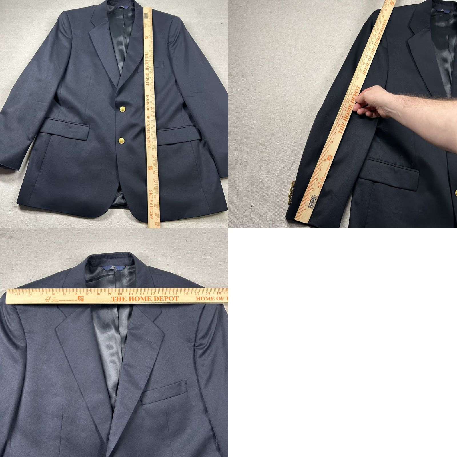 Brooks Brothers Brooks Brothers Blazer Mens 45 Long Wool Navy 2-Button Notch Lapel Single-Breasted 4-Button Front Sports Coat B&T Size 48R - 9 Thumbnail