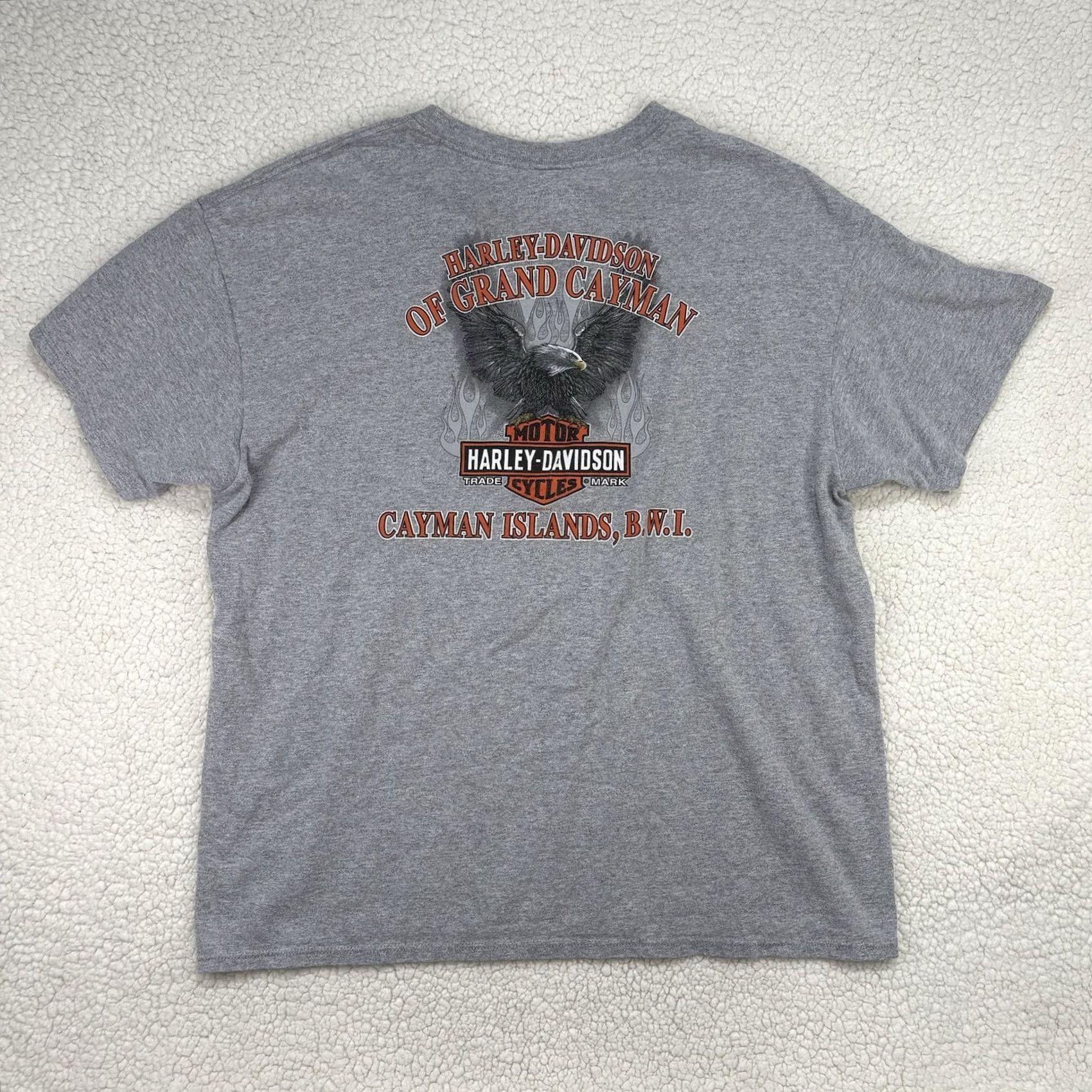Harley Davidson Harley-Davidson Cayman Islands Mens XL TShirt Grey Graphic Print Short Sleeve Crew Neck Size US XL / EU 56 / 4 - 5 Thumbnail