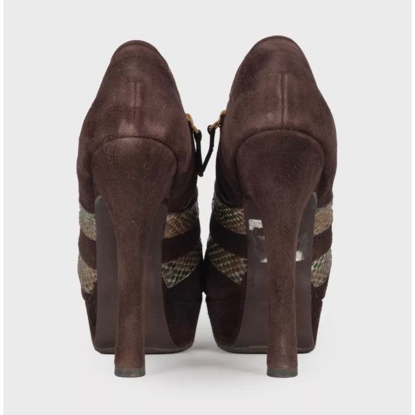 Yves Saint Laurent Saint Laurent Brown Suede Ankle Boots - Sz 38.5 Size US 7.5 / IT 37.5 - 4 Thumbnail